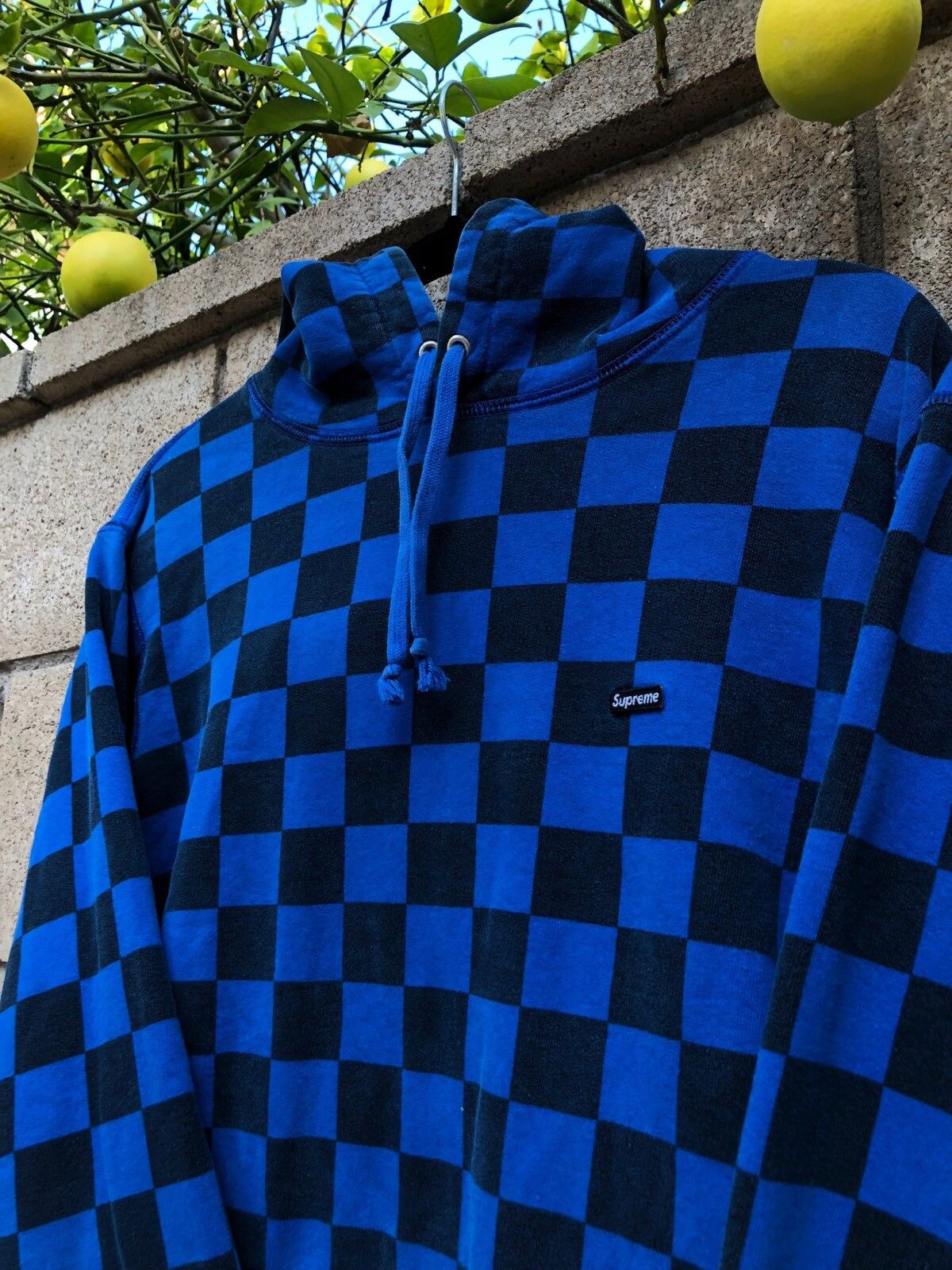 Pre-owned Supreme X Vintage Supreme Mini Box Logo Checkered Hoodie In Blue