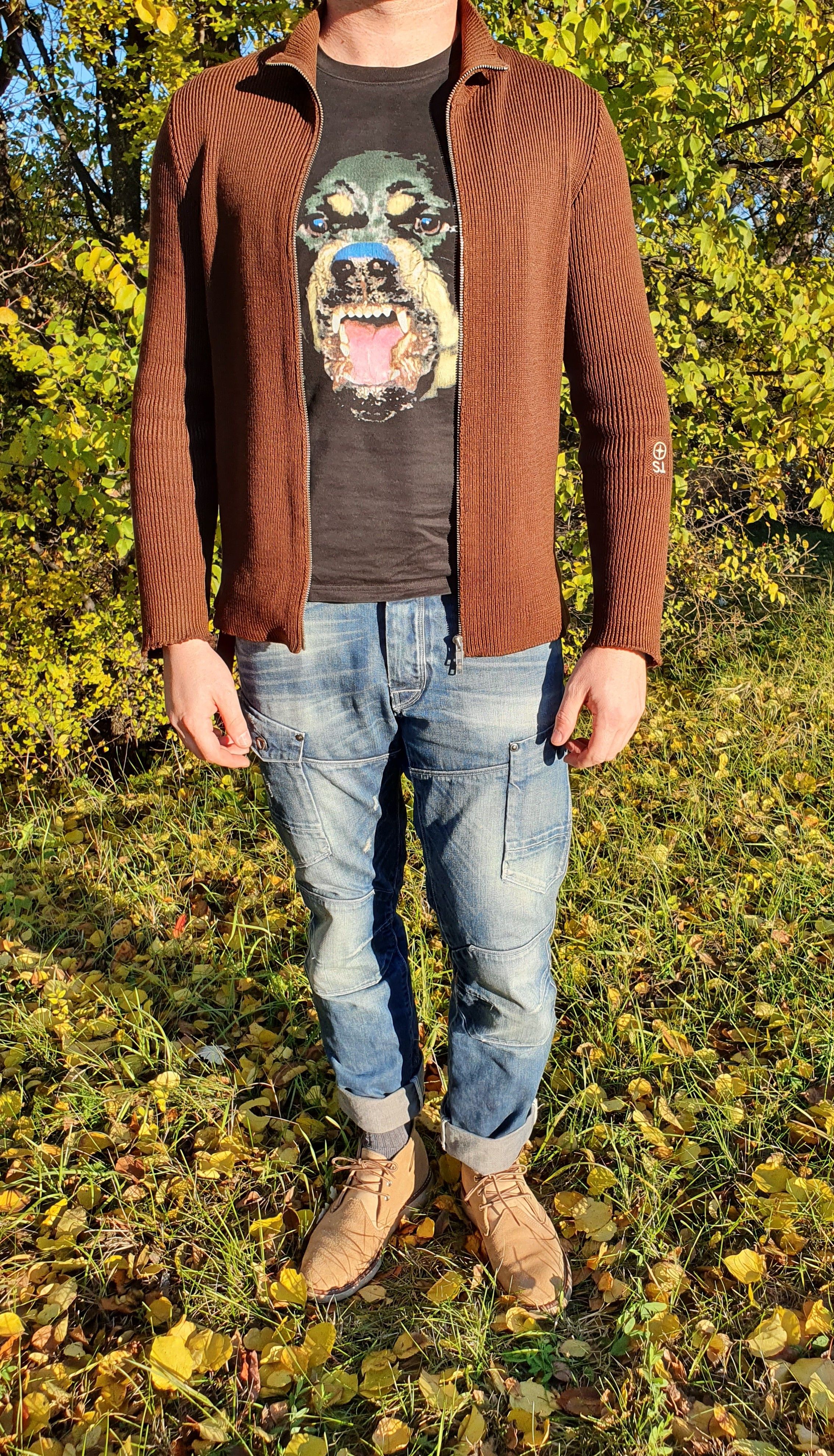 Stone Island × Vintage Wool Stone Island Embroidery zip up knitted sweater Size US M / EU 48-50 / 2 - 7 Thumbnail