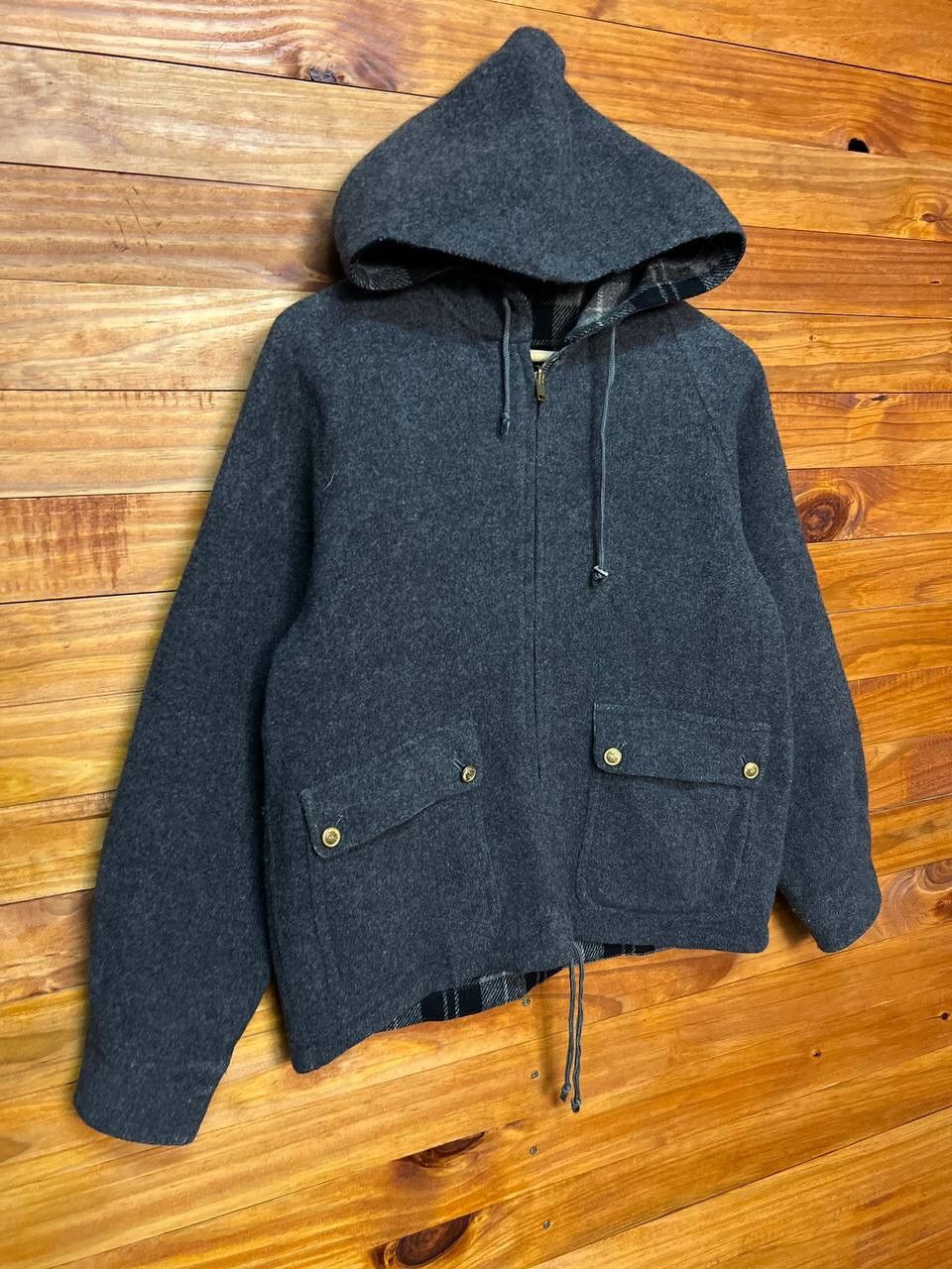 Japanese Brand BROWNY’S WOOL REVERSIBLE HOODIE JACKET Size US M / EU 48-50 / 2 - 2 Thumbnail