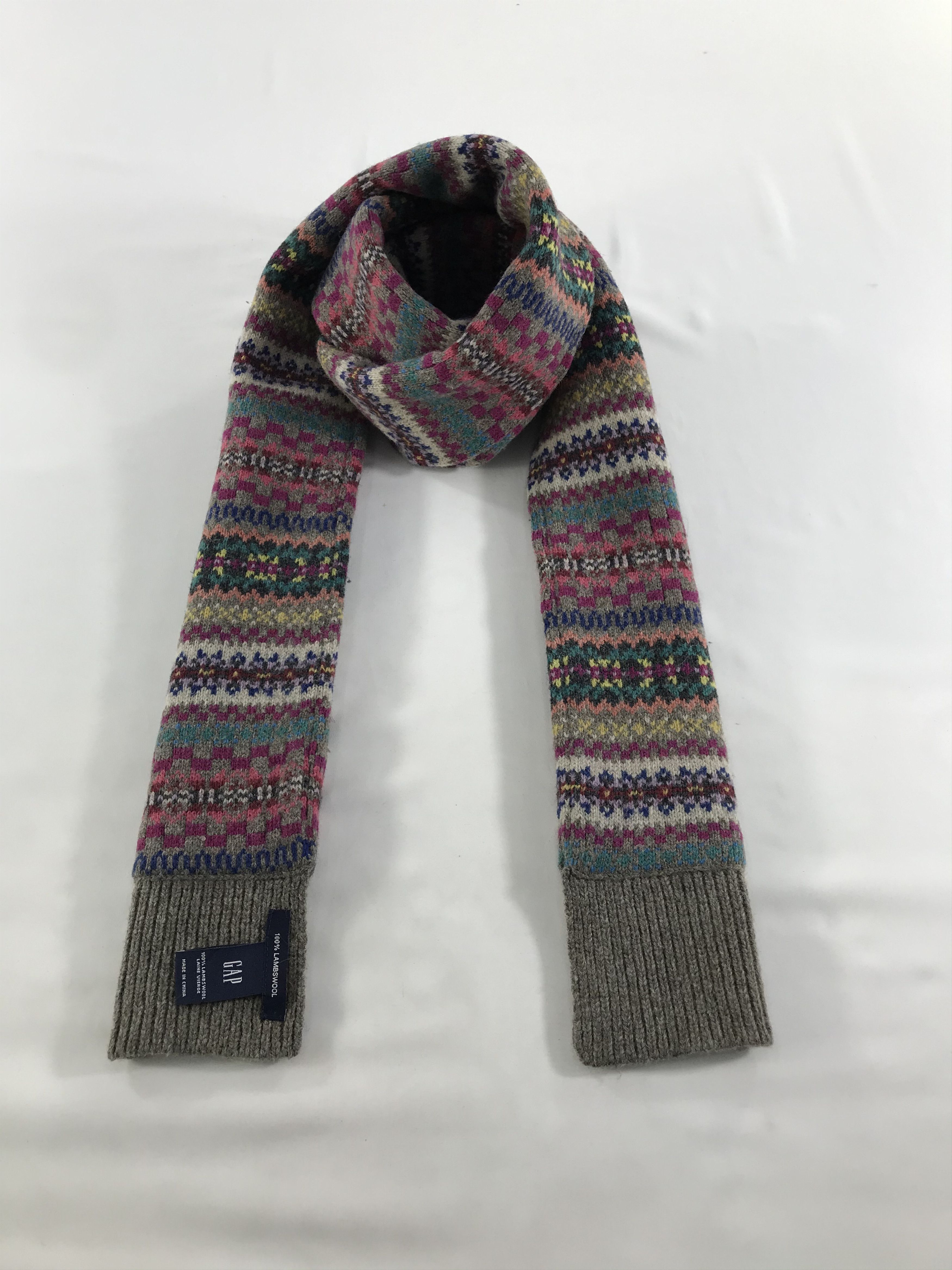 Gap GAP Fair Isle Native Wool Scarf Muffler V111 Size ONE SIZE - 1 Thumbnail