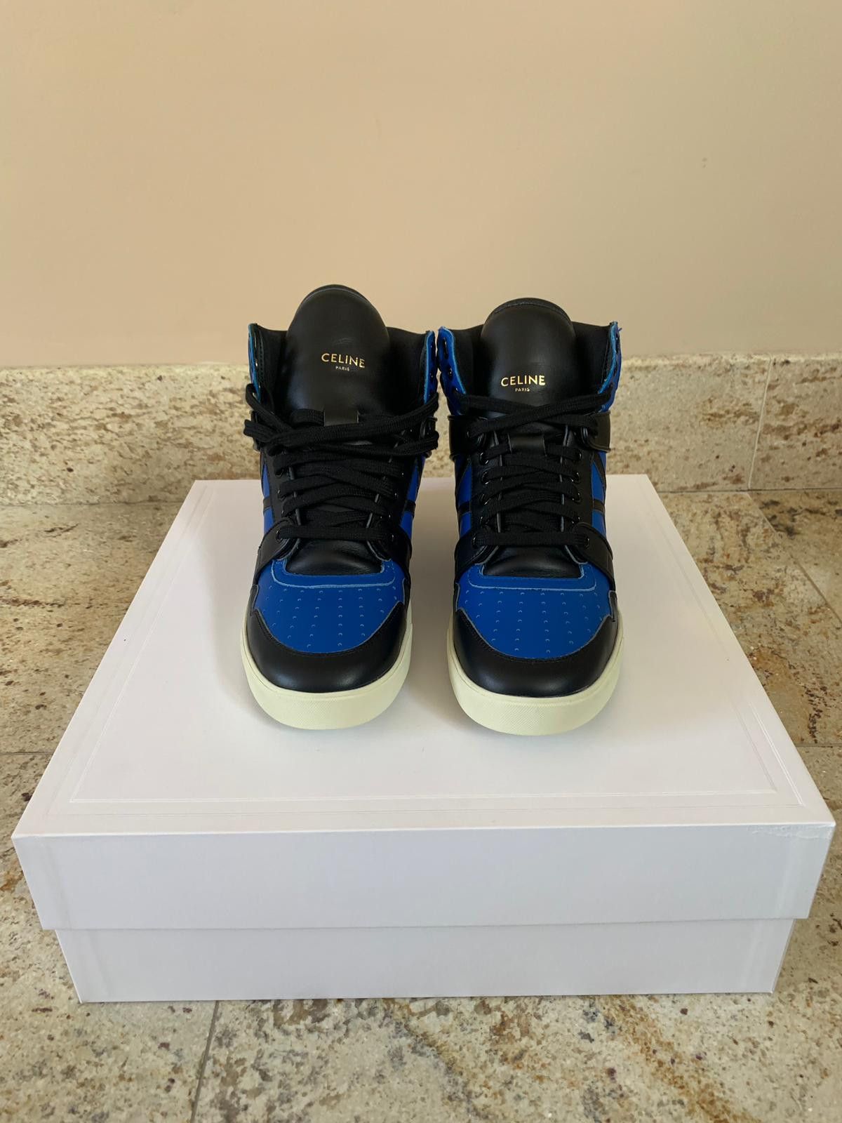 Celine Mid Top Brake Sneaker in Black & Blue Size US 7 / EU 40 - 6 Thumbnail