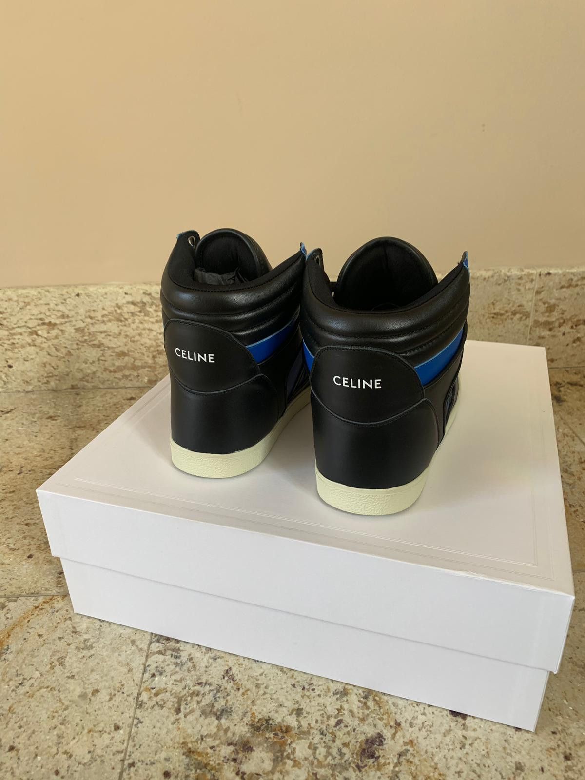 Celine Mid Top Brake Sneaker in Black & Blue Size US 7 / EU 40 - 12 Thumbnail