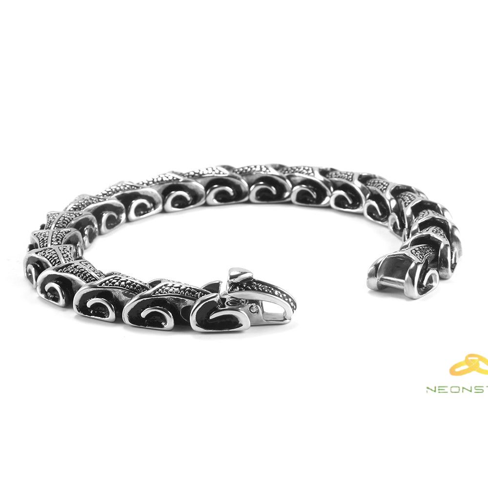 Jewelry 21cm 316L Retro Stainless Steel Bracelet Size ONE SIZE - 8 Thumbnail