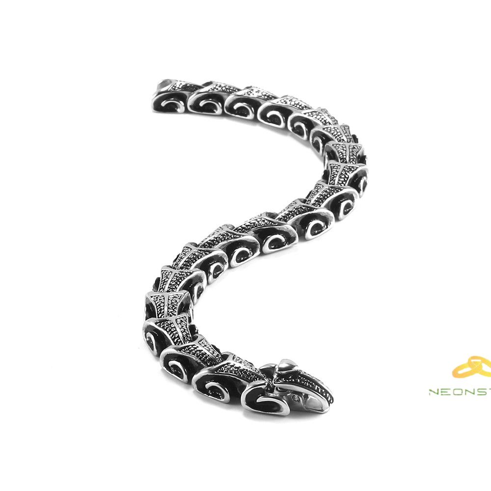 Jewelry 21cm 316L Retro Stainless Steel Bracelet Size ONE SIZE - 9 Thumbnail