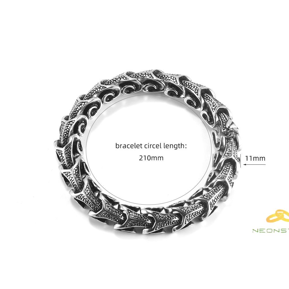 Jewelry 21cm 316L Retro Stainless Steel Bracelet Size ONE SIZE - 5 Thumbnail