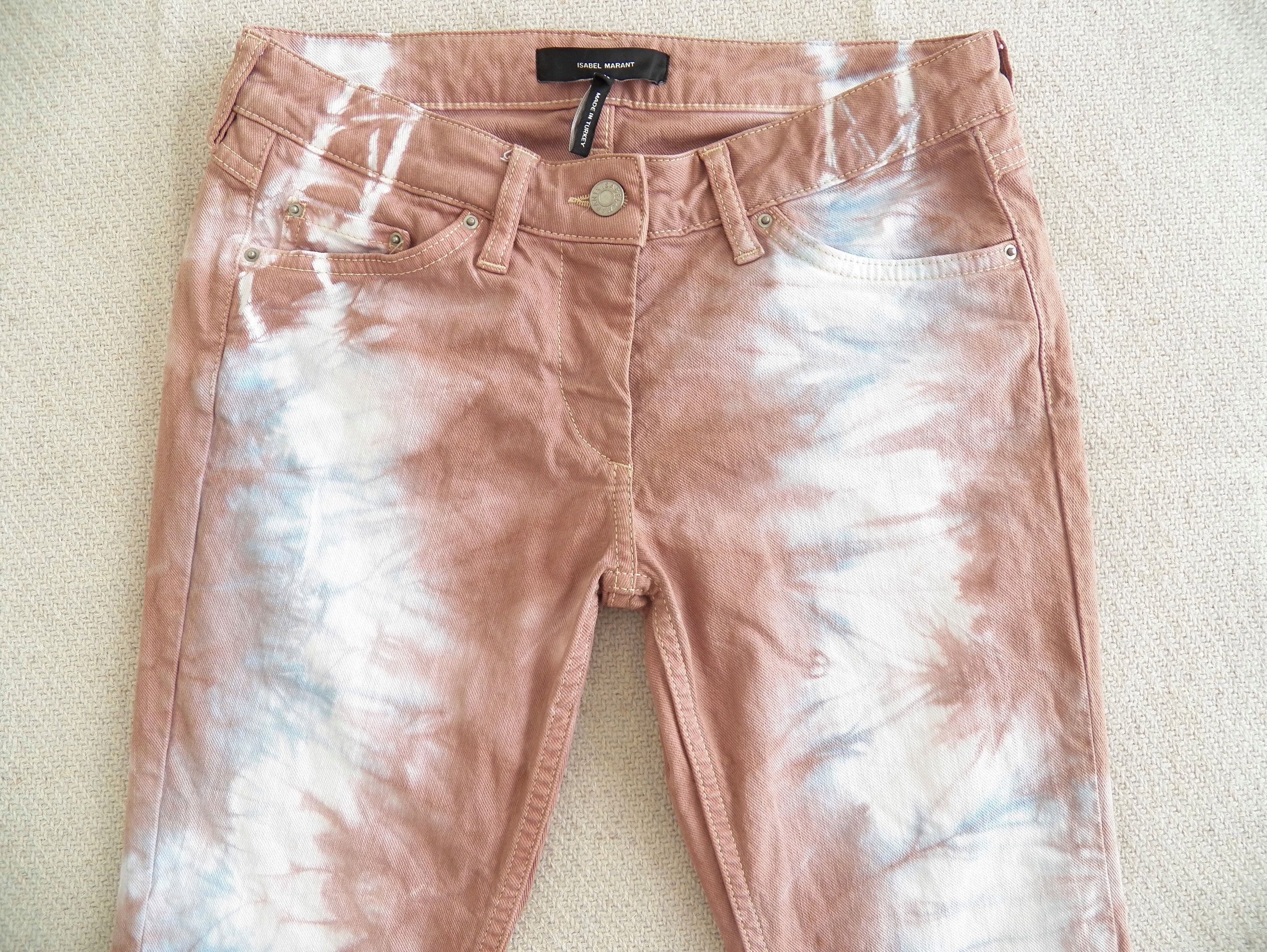 Isabel Marant Stretch Jeans Pale Pink Denim Tie Dye Size M 28 FR38 US6 Size 27" / US 4 / IT 40 - 2 Thumbnail