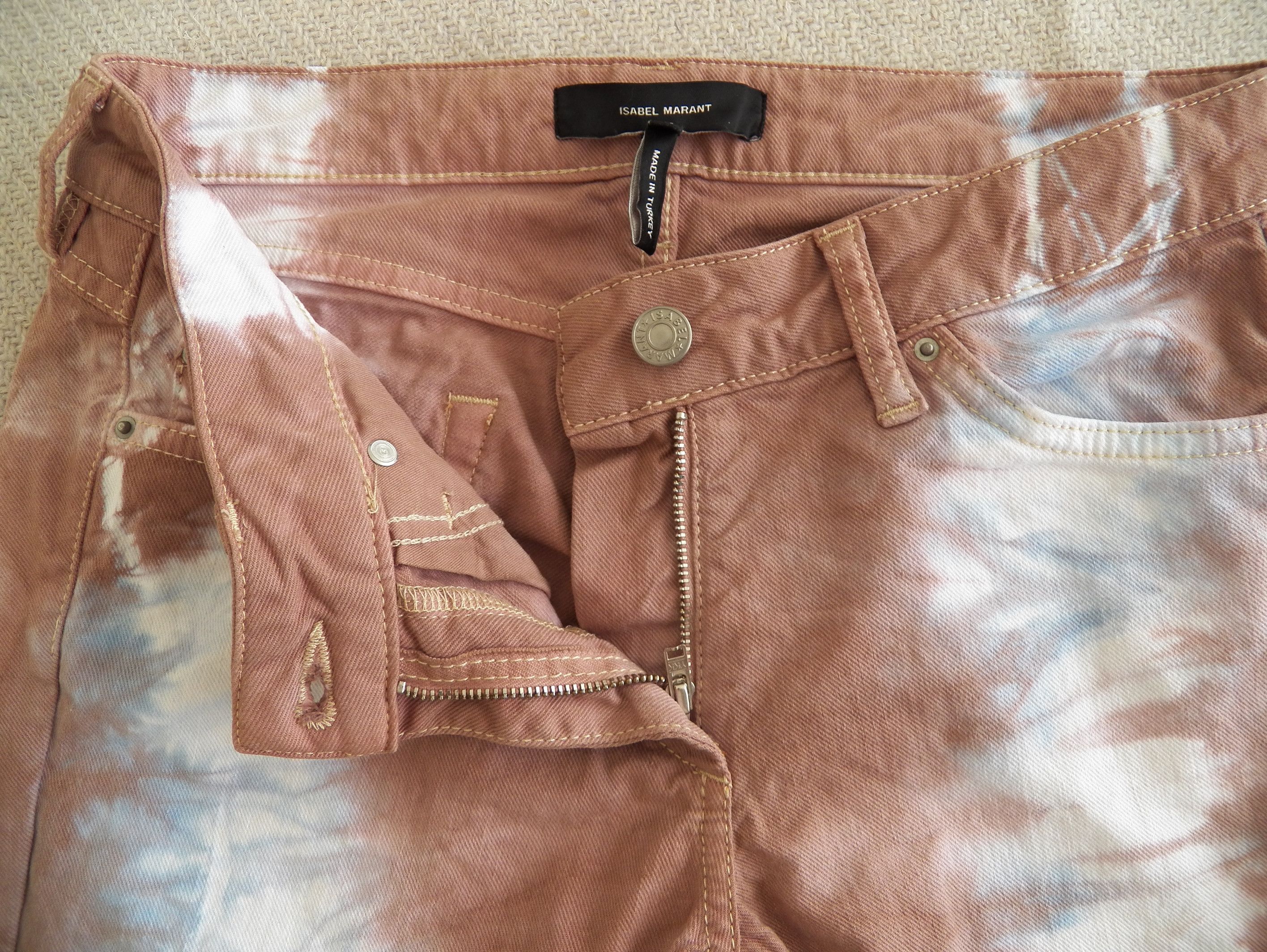 Isabel Marant Stretch Jeans Pale Pink Denim Tie Dye Size M 28 FR38 US6 Size 27" / US 4 / IT 40 - 4 Thumbnail