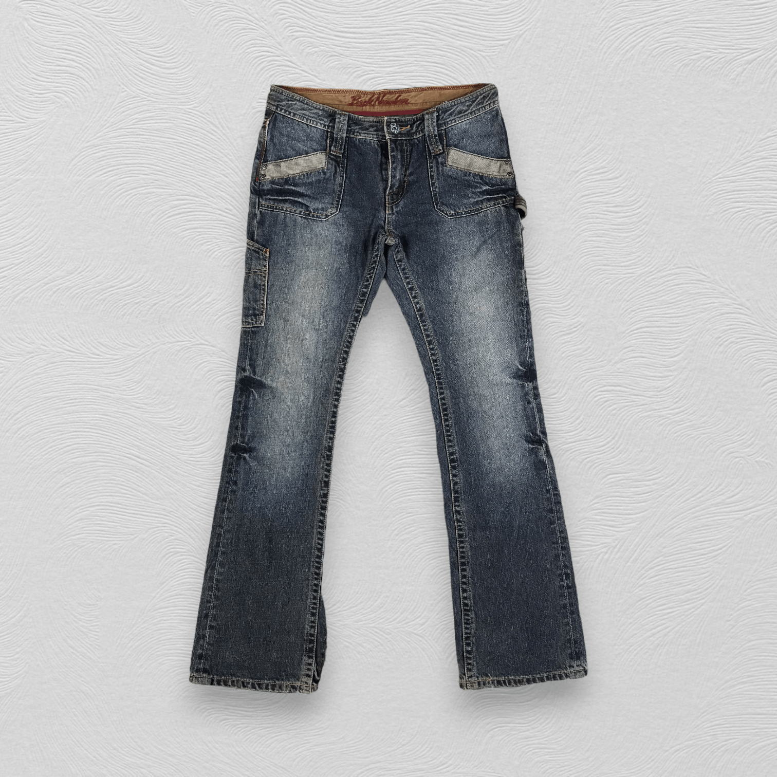 image of Back Number Faded Blue Flared Jeans Kj2167, Men's (Size 29)