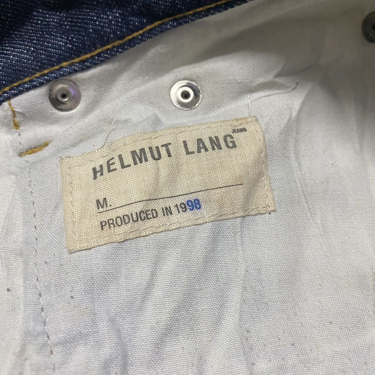 Helmut Lang Vintage 1998 Helmut Lang Dark Blue Denim Jeans Size US 30 / EU 46 - 15 Thumbnail
