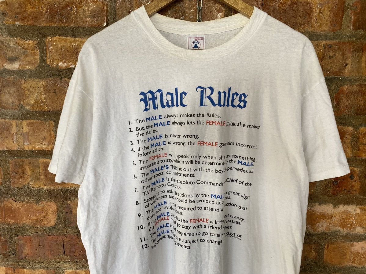 Anvil 95 Male Rules Vs Female Wording Poem single Stitch Size US L / EU 52-54 / 3 - 6 Thumbnail