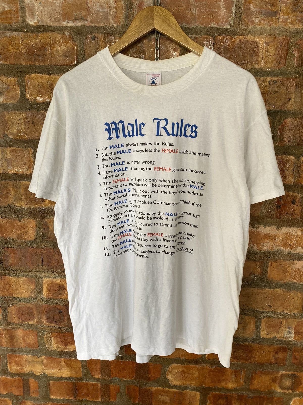 Anvil 95 Male Rules Vs Female Wording Poem single Stitch Size US L / EU 52-54 / 3 - 5 Thumbnail
