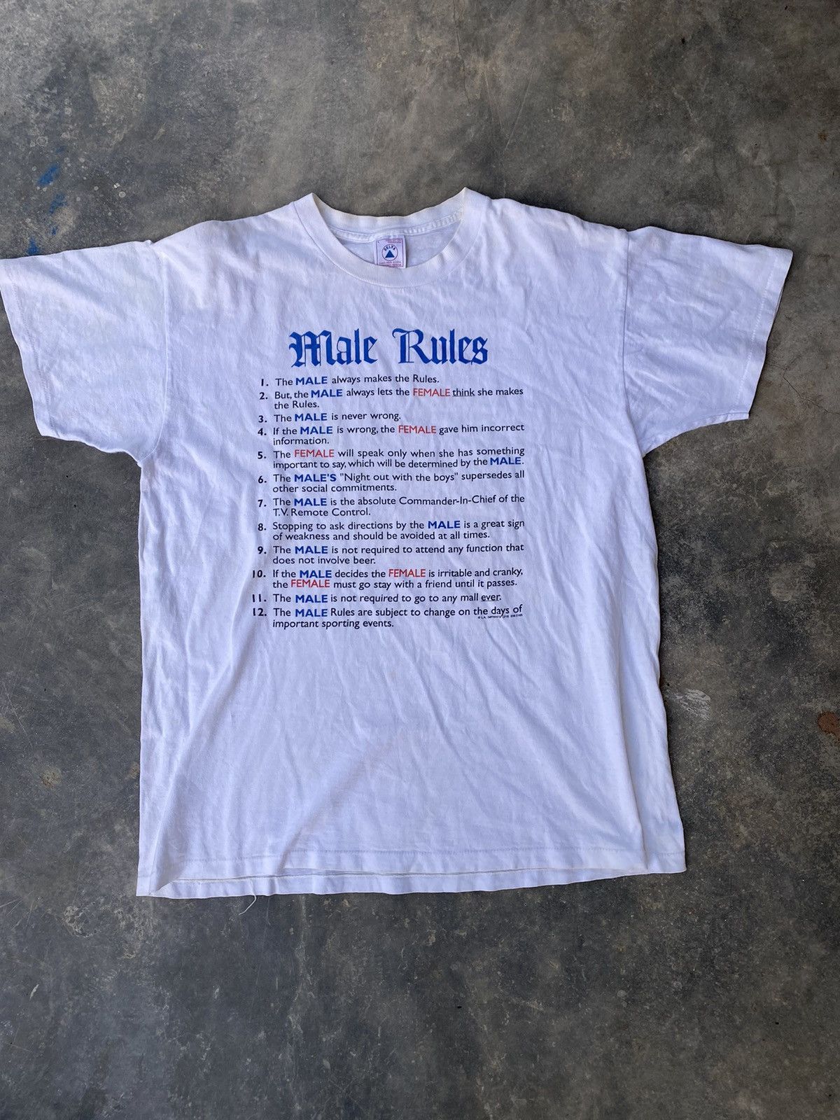 Anvil 95 Male Rules Vs Female Wording Poem single Stitch Size US L / EU 52-54 / 3 - 2 Thumbnail