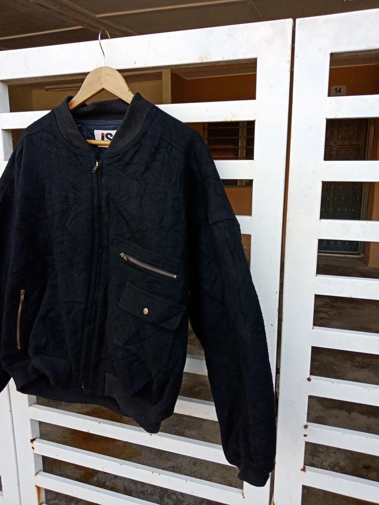 Issey Miyake 80's Legendary Care Tag Big Logo Bomber Wool Size US XL / EU 56 / 4 - 4 Thumbnail