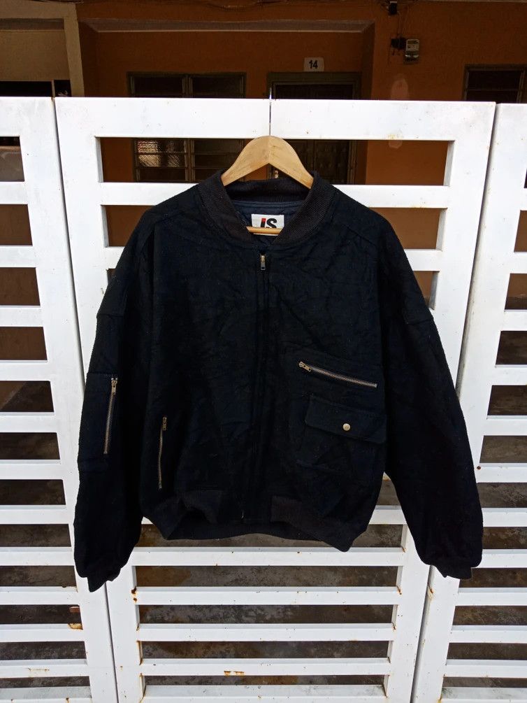 Issey Miyake 80's Legendary Care Tag Big Logo Bomber Wool Size US XL / EU 56 / 4 - 2 Thumbnail