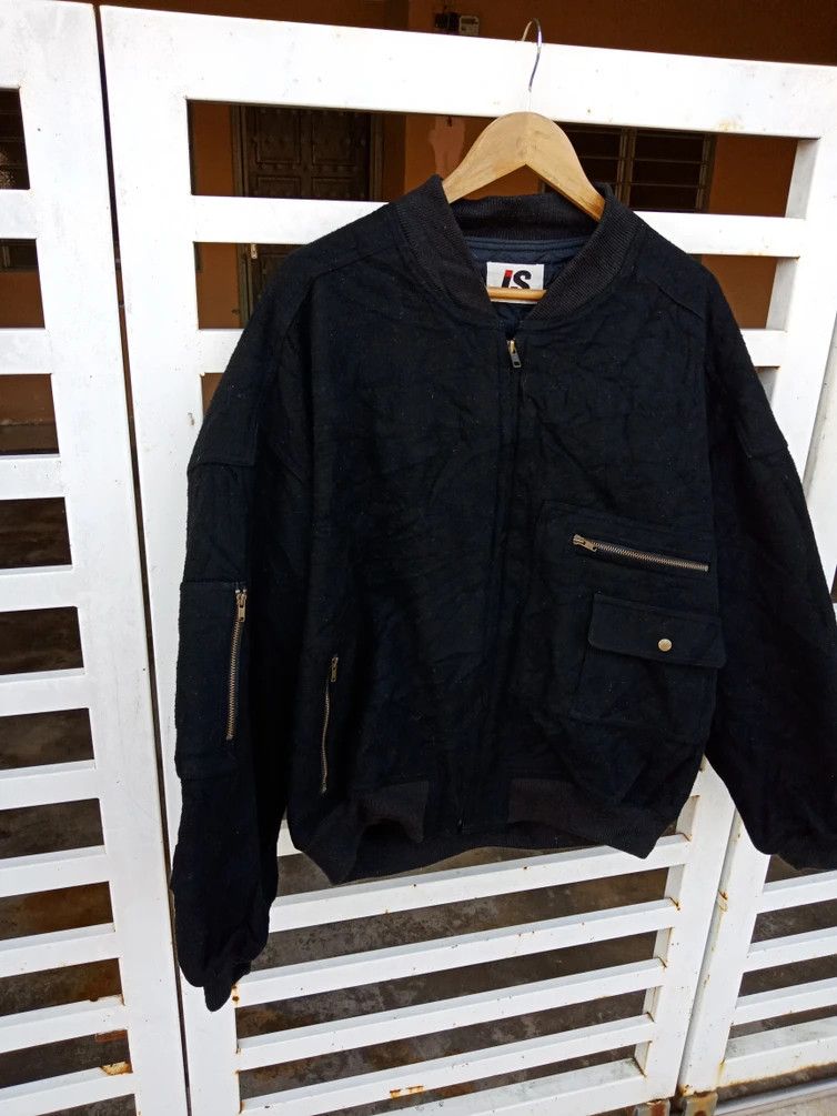 Issey Miyake 80's Legendary Care Tag Big Logo Bomber Wool Size US XL / EU 56 / 4 - 5 Thumbnail