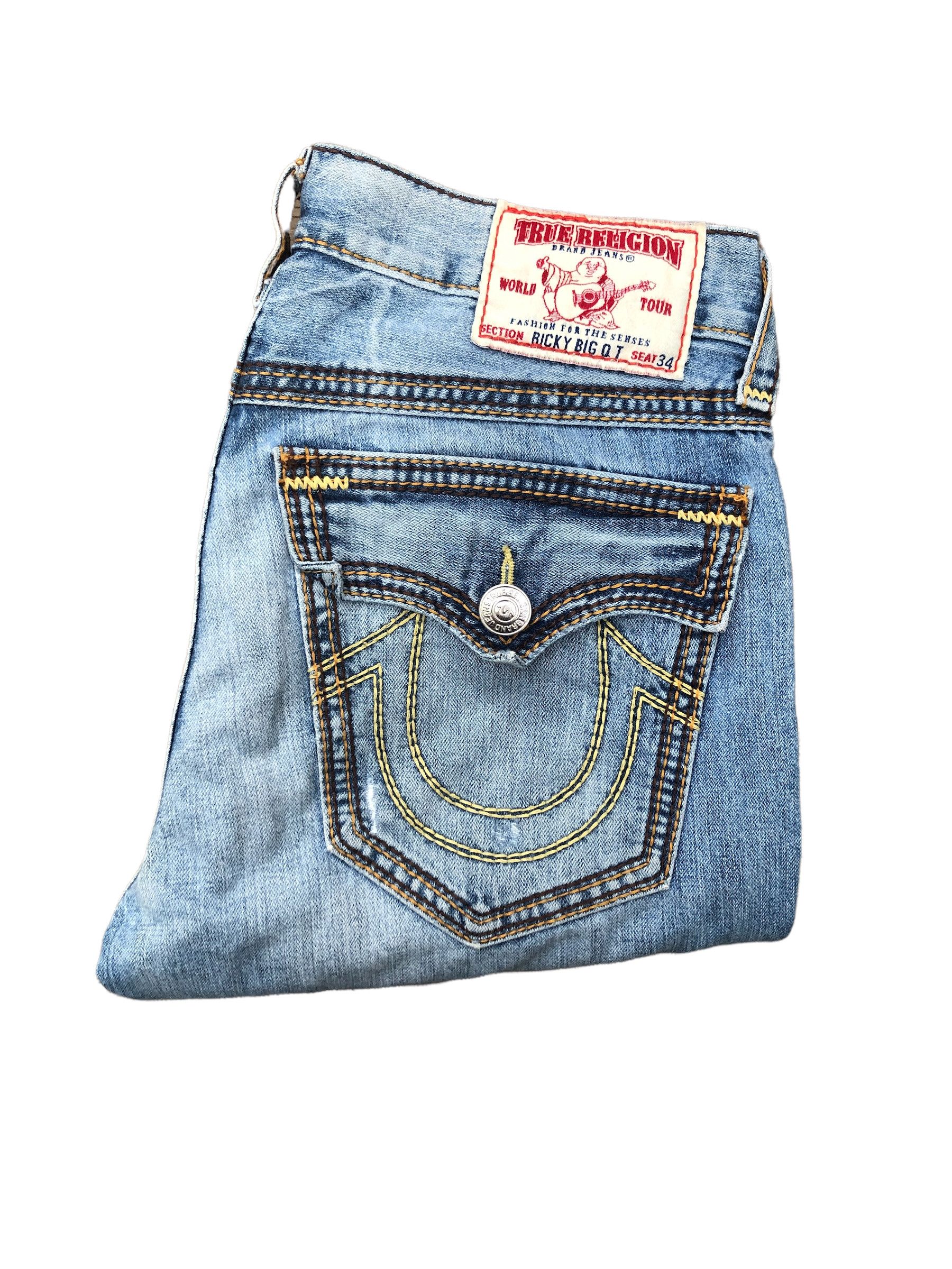 True Religion × Vintage Vintage True Religion Jeans Size 34 RICKY BIG QT Blue Size US 34 / EU 50 - 6 Thumbnail
