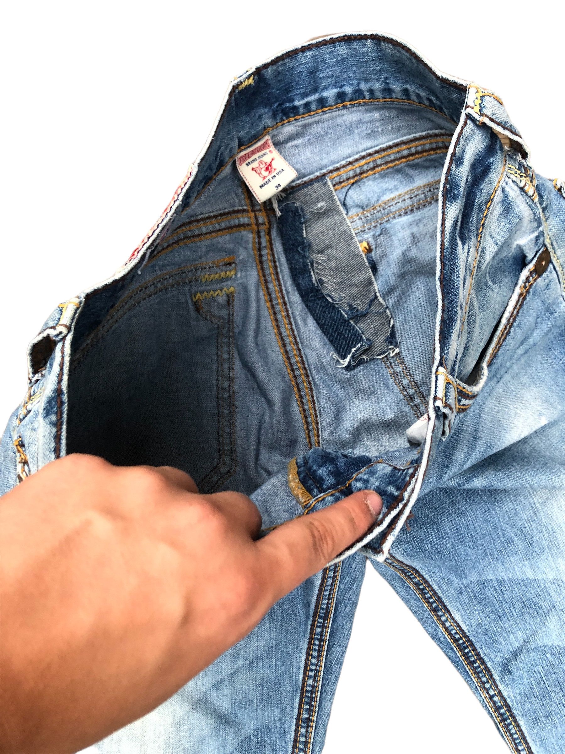 True Religion × Vintage Vintage True Religion Jeans Size 34 RICKY BIG QT Blue Size US 34 / EU 50 - 5 Thumbnail