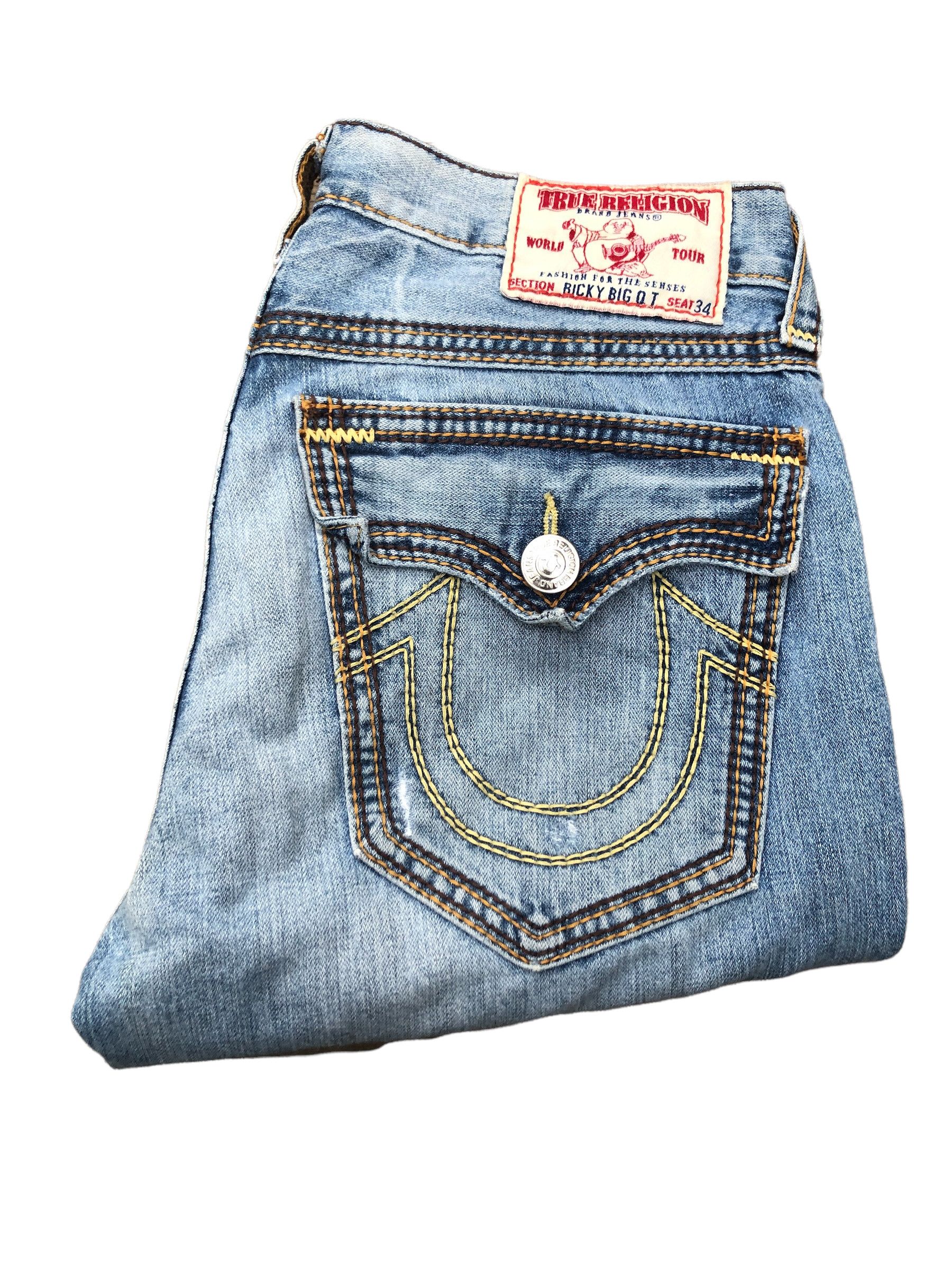 True Religion × Vintage Vintage True Religion Jeans Size 34 RICKY BIG QT Blue Size US 34 / EU 50 - 7 Thumbnail