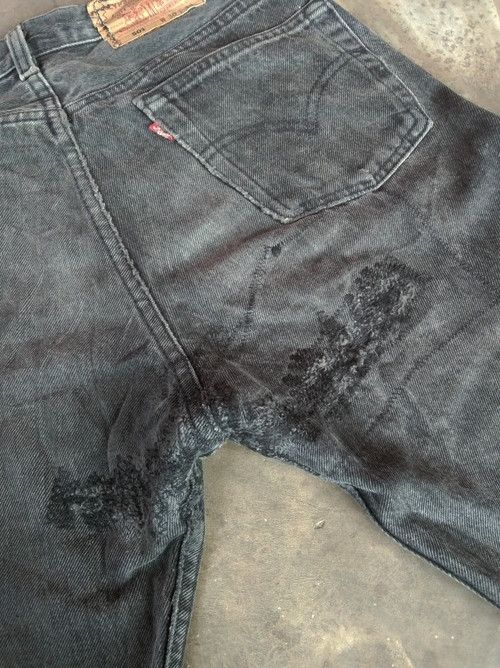 Levi's 90s Vintage Levis 501 Made In USA Faded Black Repaired Jeans Size US 30 / EU 46 - 5 Thumbnail