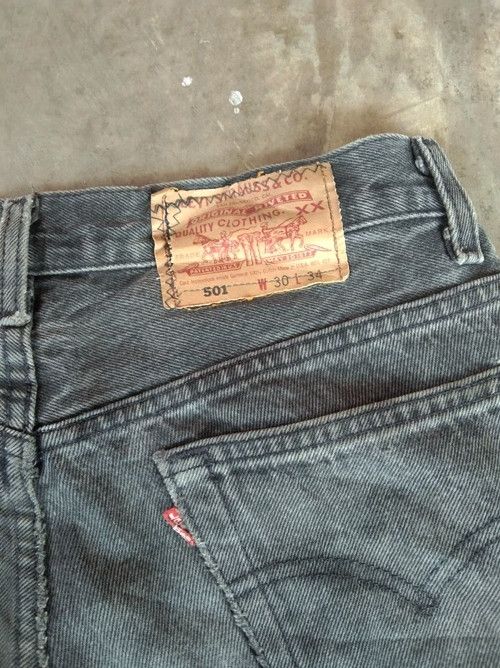 Levi's 90s Vintage Levis 501 Made In USA Faded Black Repaired Jeans Size US 30 / EU 46 - 4 Thumbnail