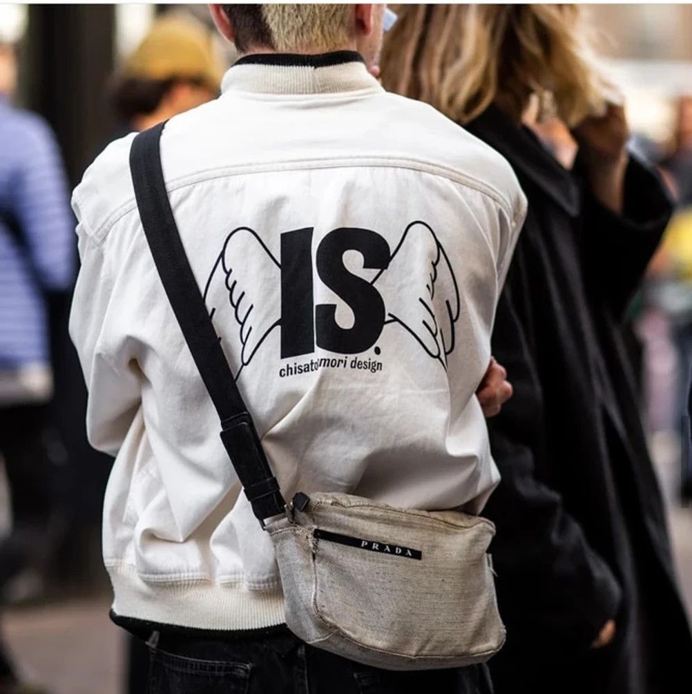 Issey Miyake 80's I.S Wings Spell Out Big Logo Bombers Jacket Size US L / EU 52-54 / 3 - 12 Thumbnail