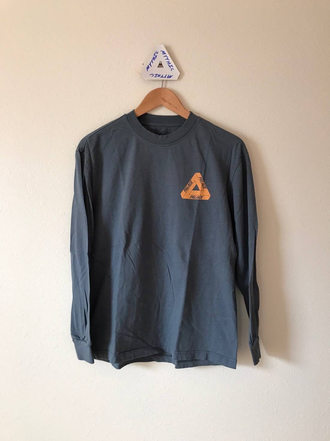 image of Palace Tri Coco Long Sleeve Tee in Gray Blue, Men's (Size Medium)