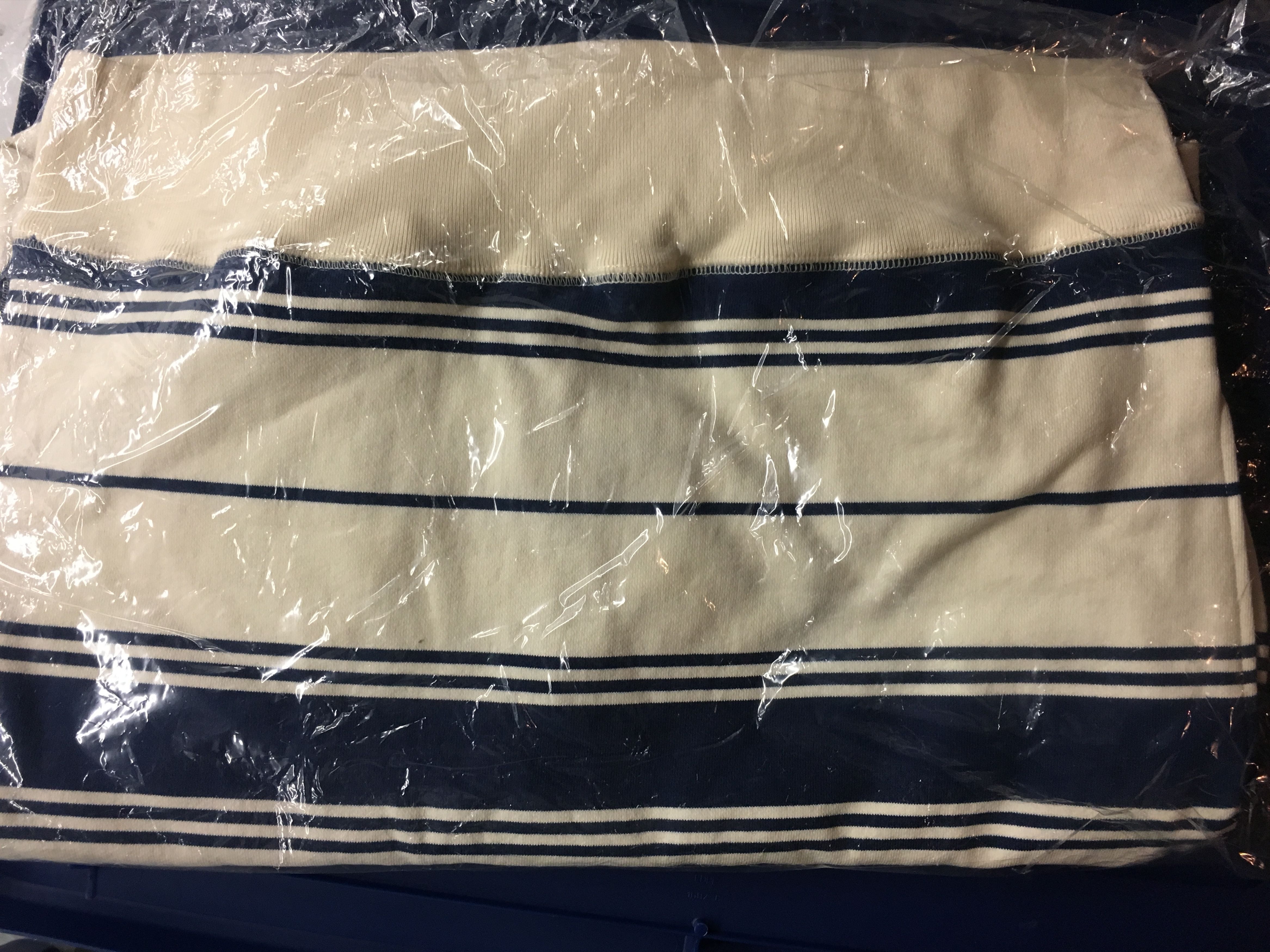 Supreme Supreme Striped Hooded Crewneck Navy Small FW16 Size US S / EU 44-46 / 1 - 3 Thumbnail