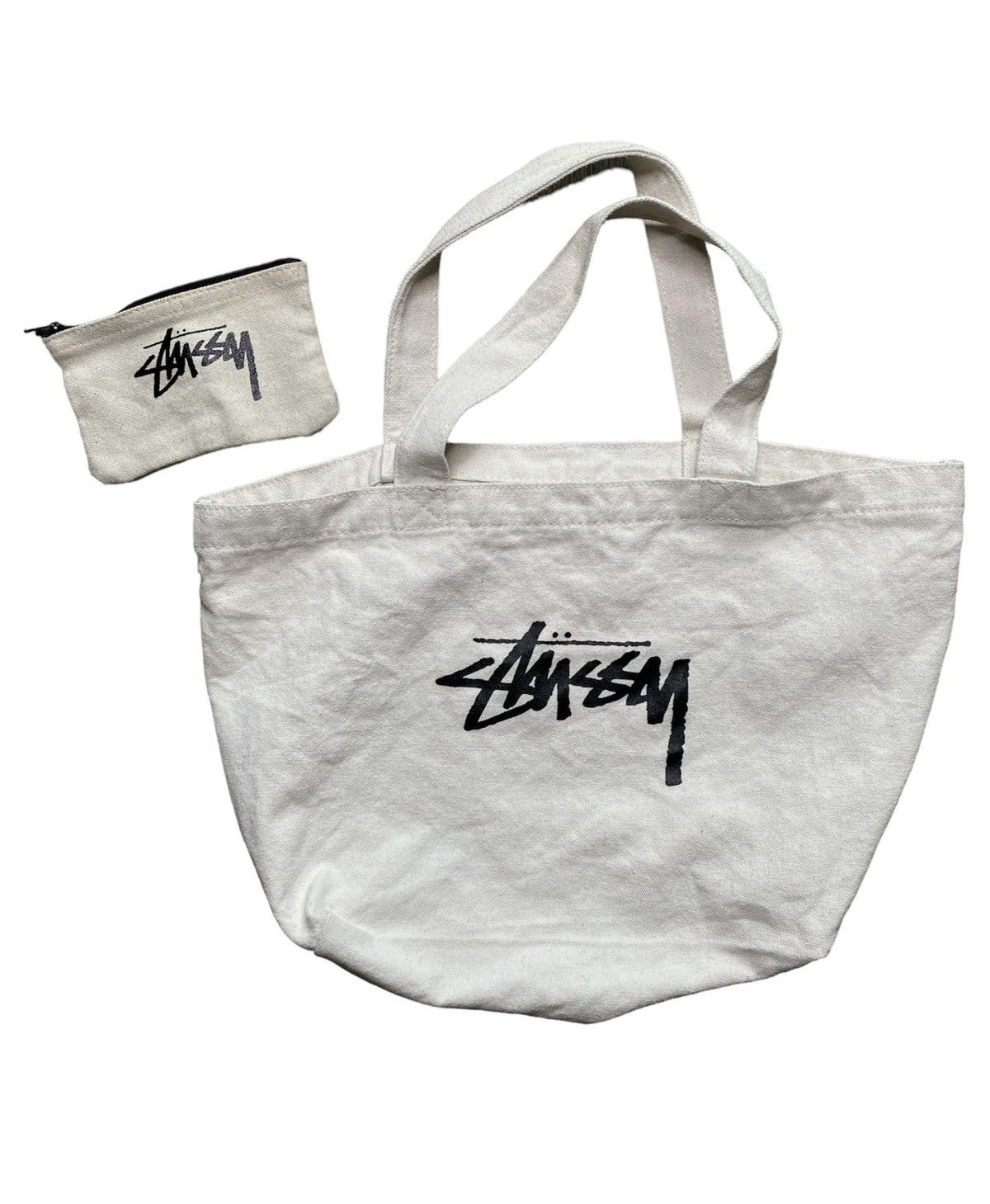 Stussy Stussy Canvas Tote Bag and Coin Pouch Wallet Japan Magazine