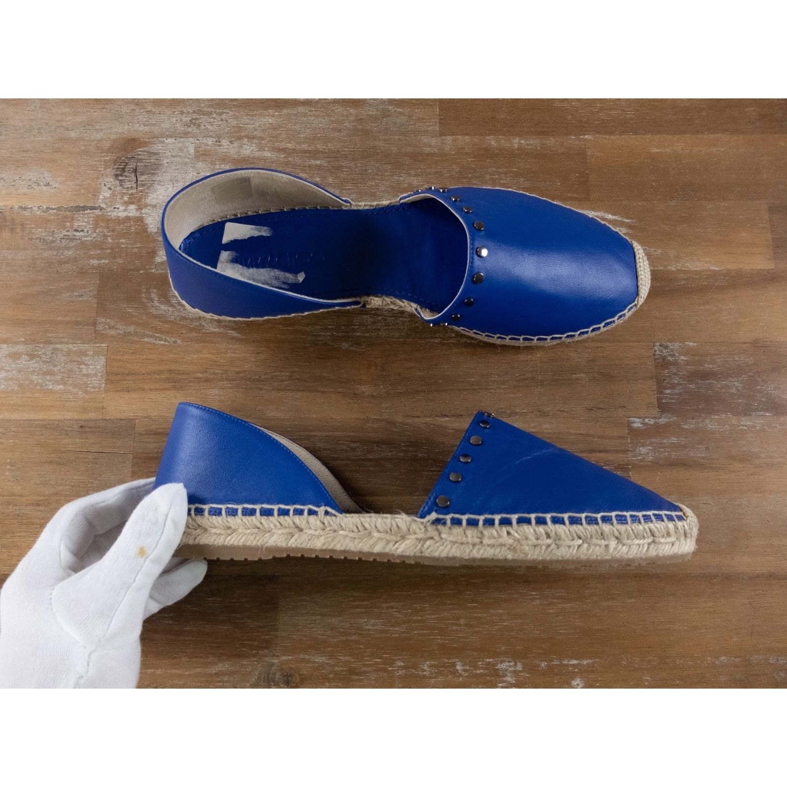 Jimmy Choo JIMMY CHOO Dreya blue lambskin leather espadrille shoes 10.5 Size US 10.5 / IT 40.5 - 1 Thumbnail