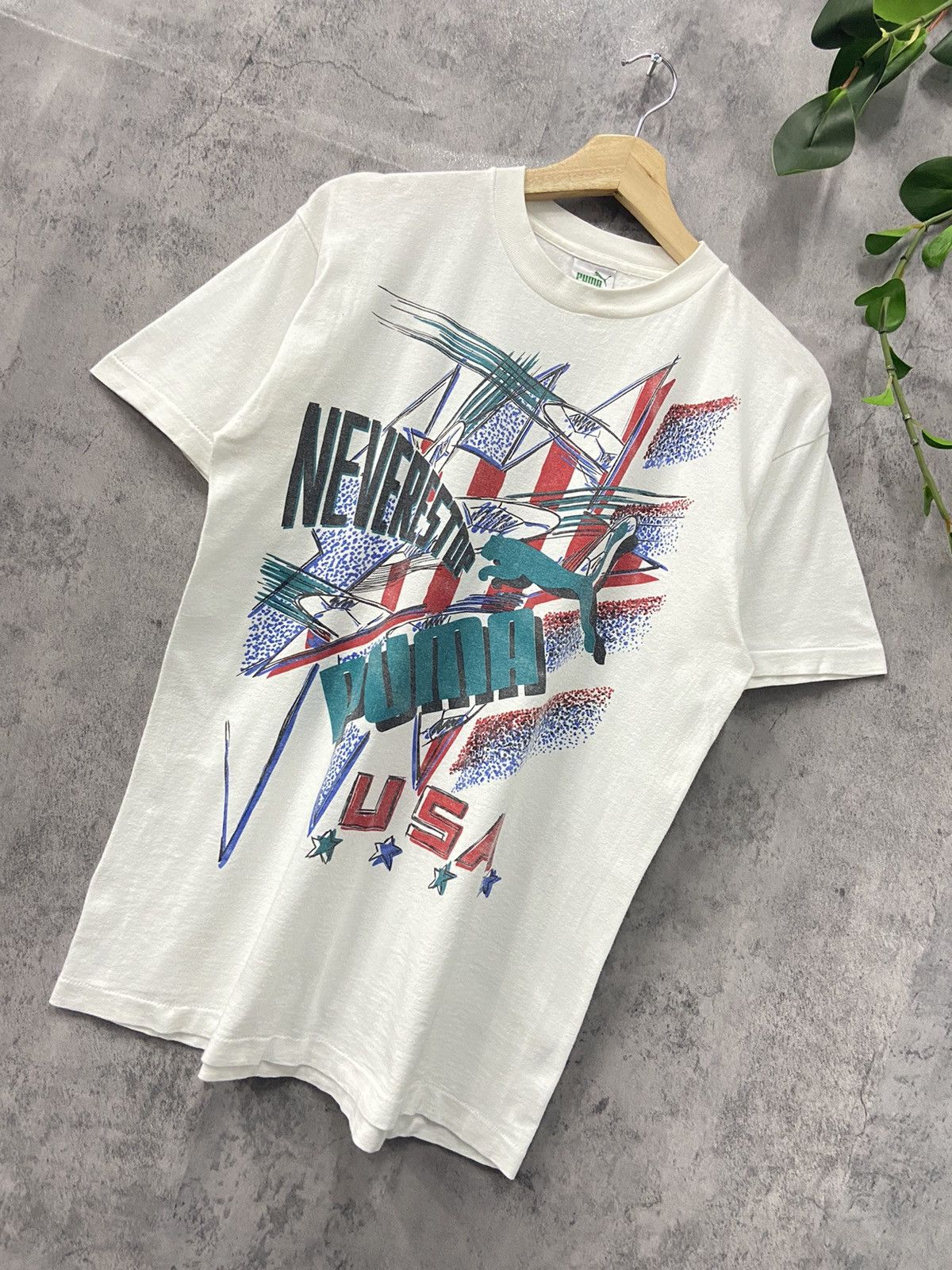 Puma × Vintage Vintage 90’s Puma Art Made In USA Single Stitch Tee Size US M / EU 48-50 / 2 - 3 Thumbnail