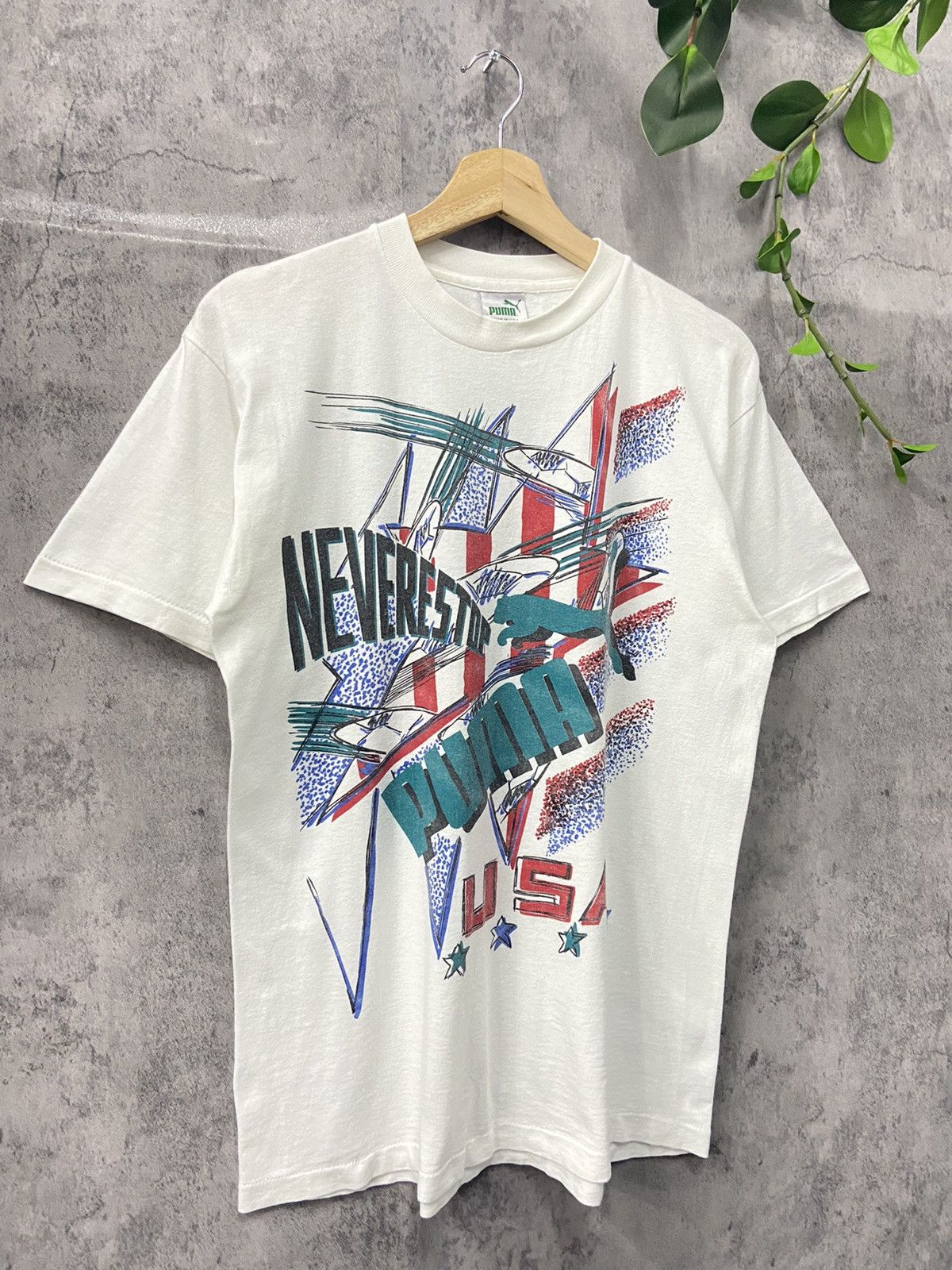 Puma × Vintage Vintage 90’s Puma Art Made In USA Single Stitch Tee Size US M / EU 48-50 / 2 - 4 Thumbnail