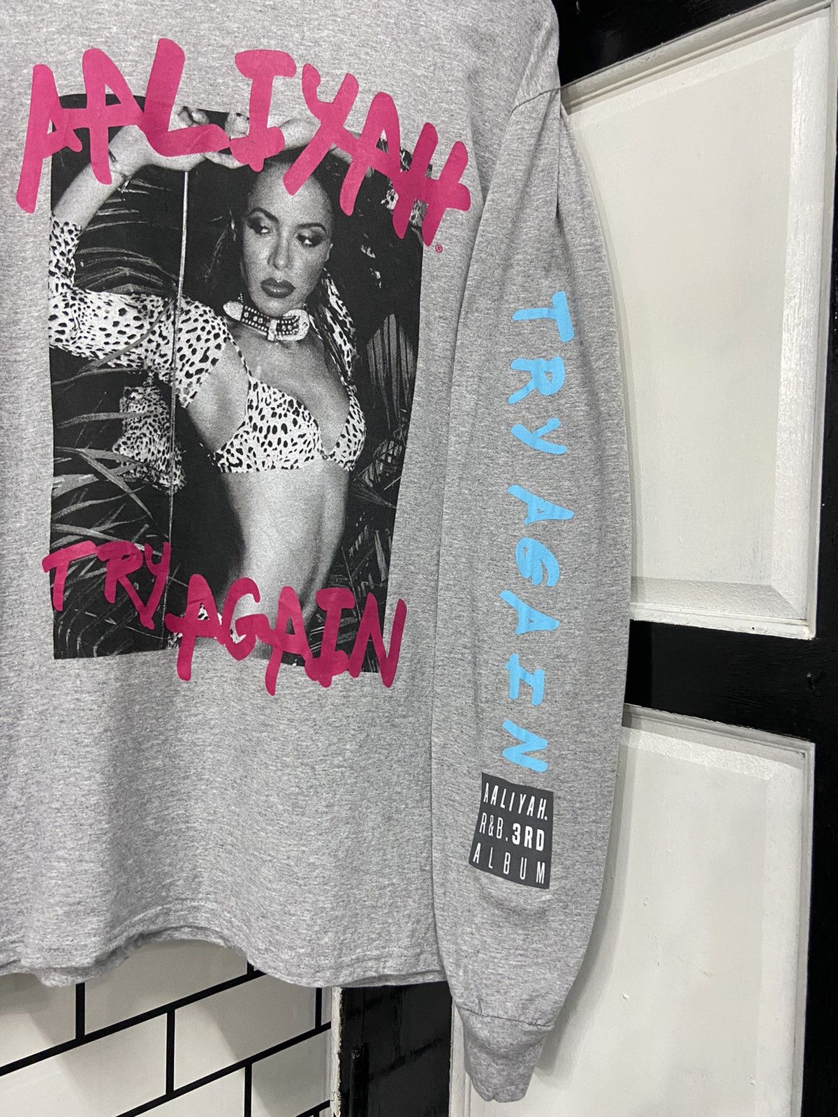 Rap Tees × Vintage Aaliyah “Try Again” Raptees Long Sleeve Tshirt Size US M / EU 48-50 / 2 - 6 Thumbnail