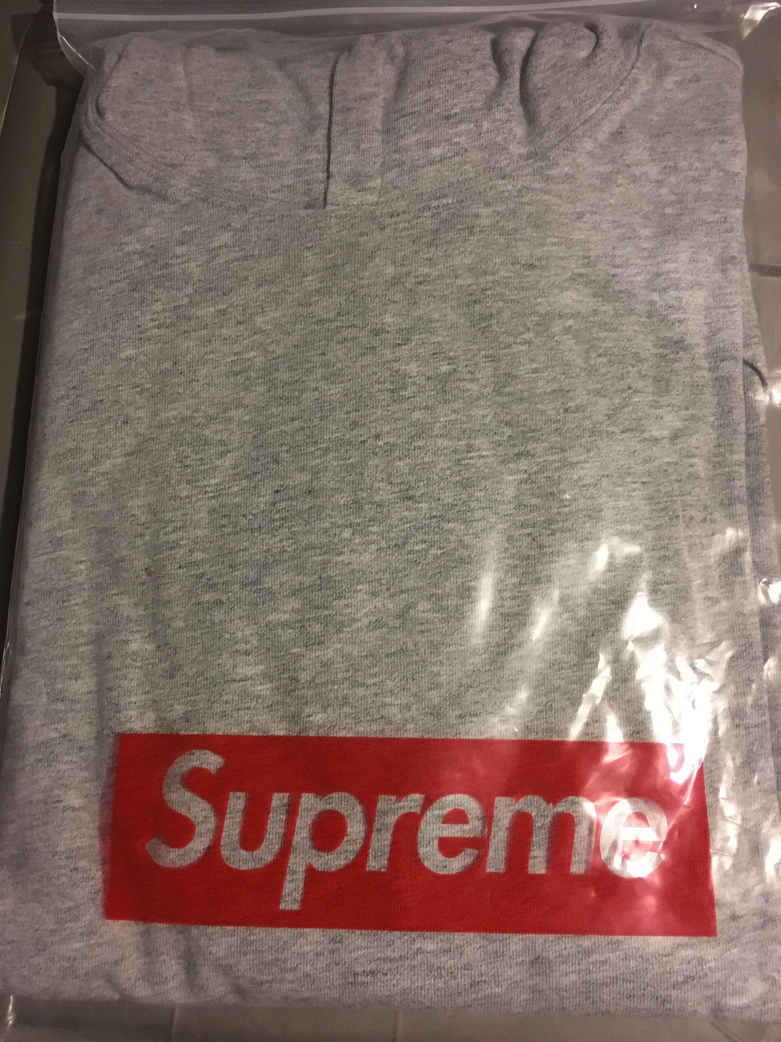 Supreme Mini Harvard Hooded L/S Top Grey Large SS15