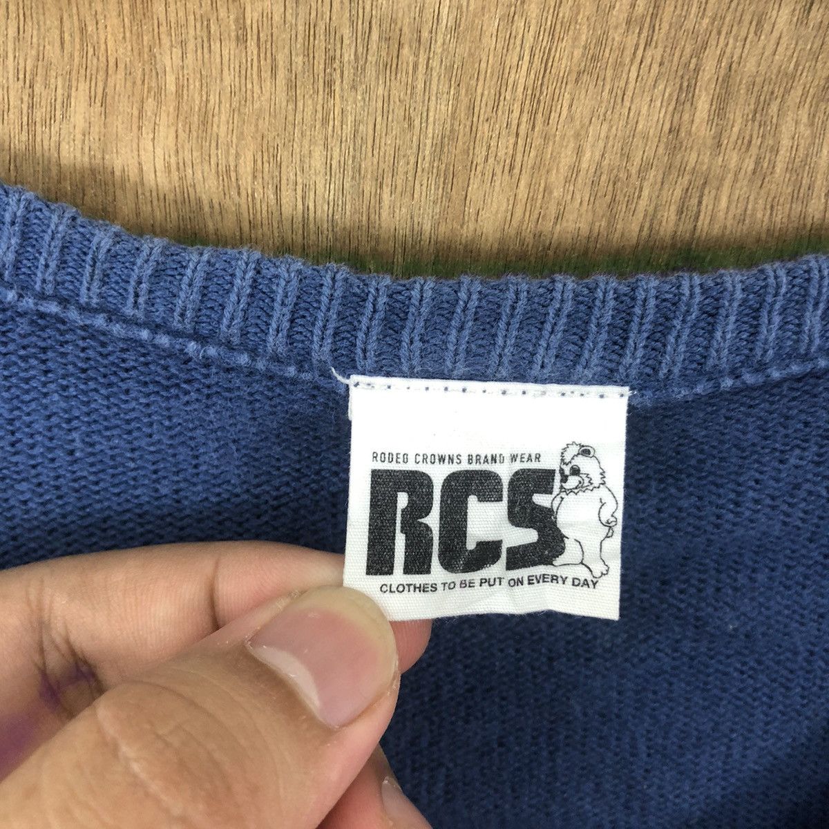 Vintage vintage Rodeo Crows Faded Blue Cardigan Knitwear #016 Size US M / EU 48-50 / 2 - 8 Thumbnail