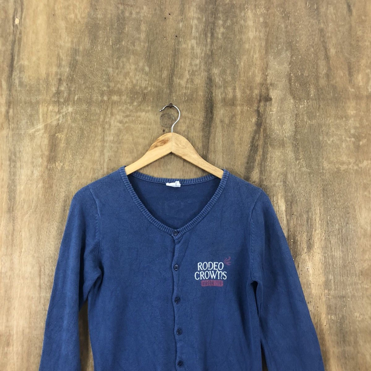 Vintage vintage Rodeo Crows Faded Blue Cardigan Knitwear #016 Size US M / EU 48-50 / 2 - 4 Thumbnail