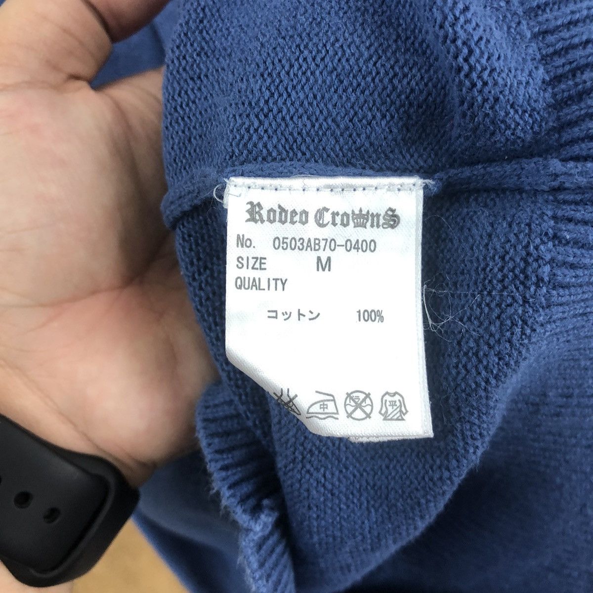 Vintage vintage Rodeo Crows Faded Blue Cardigan Knitwear #016 Size US M / EU 48-50 / 2 - 9 Thumbnail