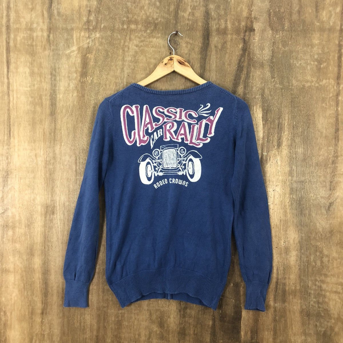 Vintage vintage Rodeo Crows Faded Blue Cardigan Knitwear #016 Size US M / EU 48-50 / 2 - 1 Thumbnail