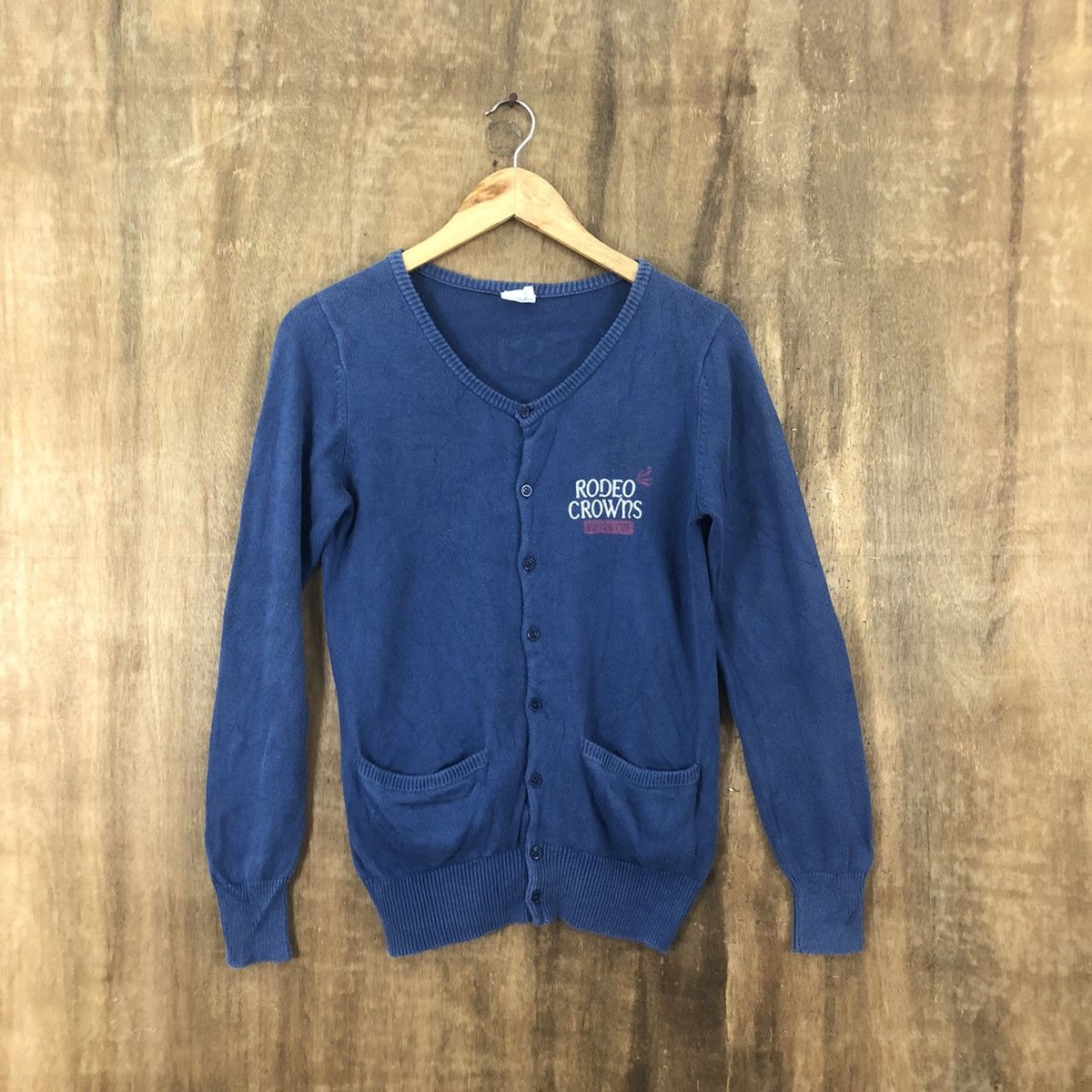 Vintage vintage Rodeo Crows Faded Blue Cardigan Knitwear #016 Size US M / EU 48-50 / 2 - 3 Thumbnail