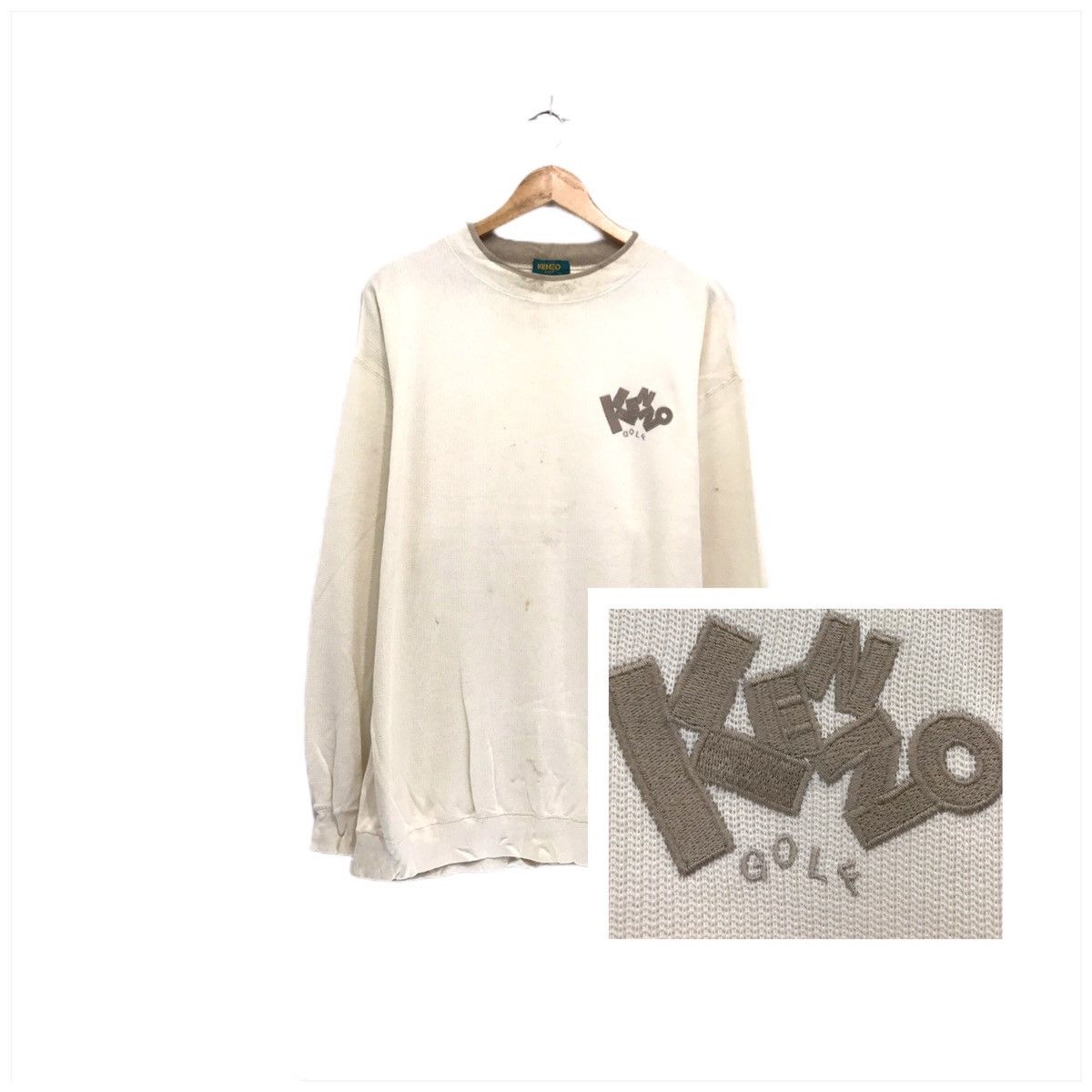 Japanese Brand × Kenzo × Vintage Kenzo Golf Sweatshirt Crewneck Embroidery Spellout Kenzo Size US L / EU 52-54 / 3 - 1 Thumbnail