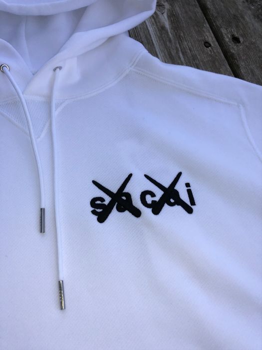 Sacai Kaws Sacai Embroidery Hoodie White | Grailed