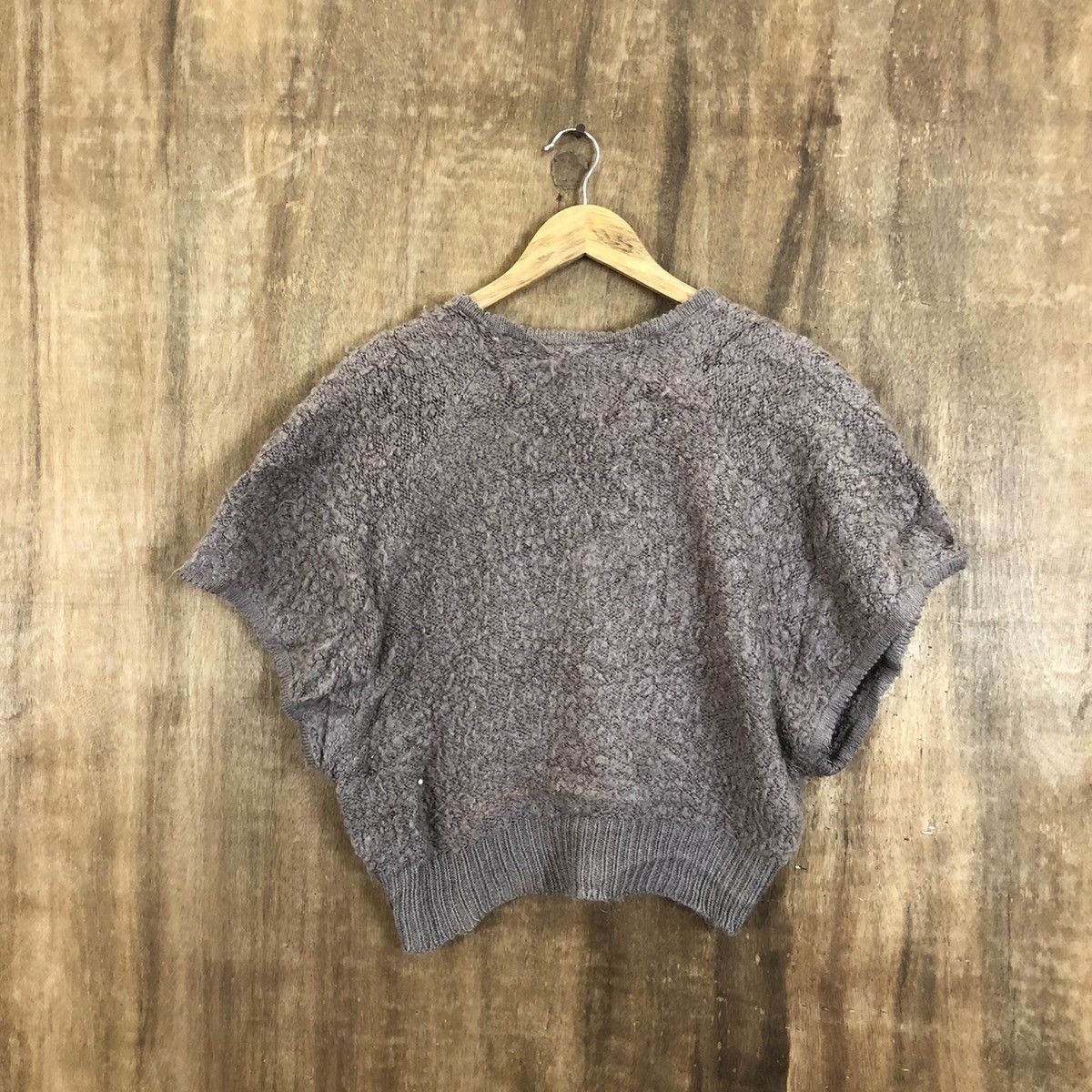 Japanese Brand Monemind Baggy Dark Brown Flower Cardigan Knitwear #081 Size US M / EU 48-50 / 2 - 6 Thumbnail