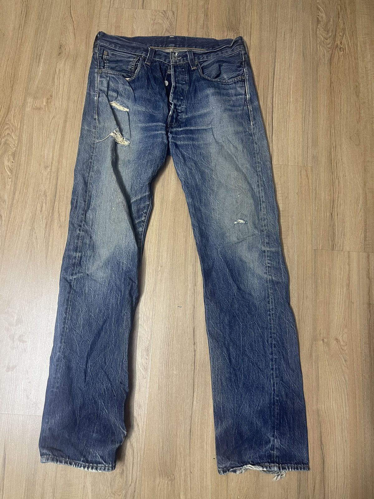 Levi's Vintage Clothing Levis 501 Big E distressed jeans Size US 33 - 1 Thumbnail