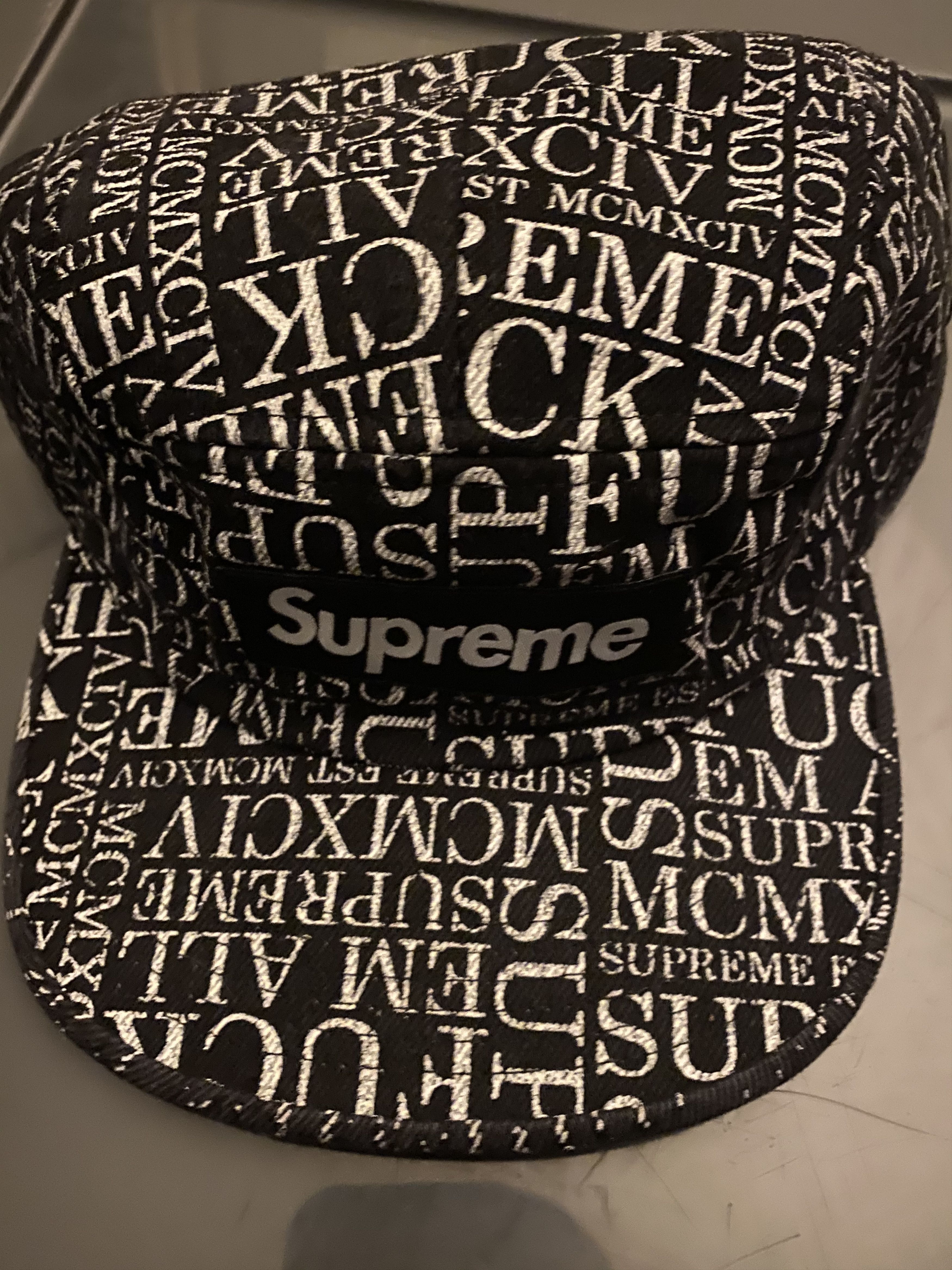 image of Supreme Fuck Em All Camp Cap Black, Men's