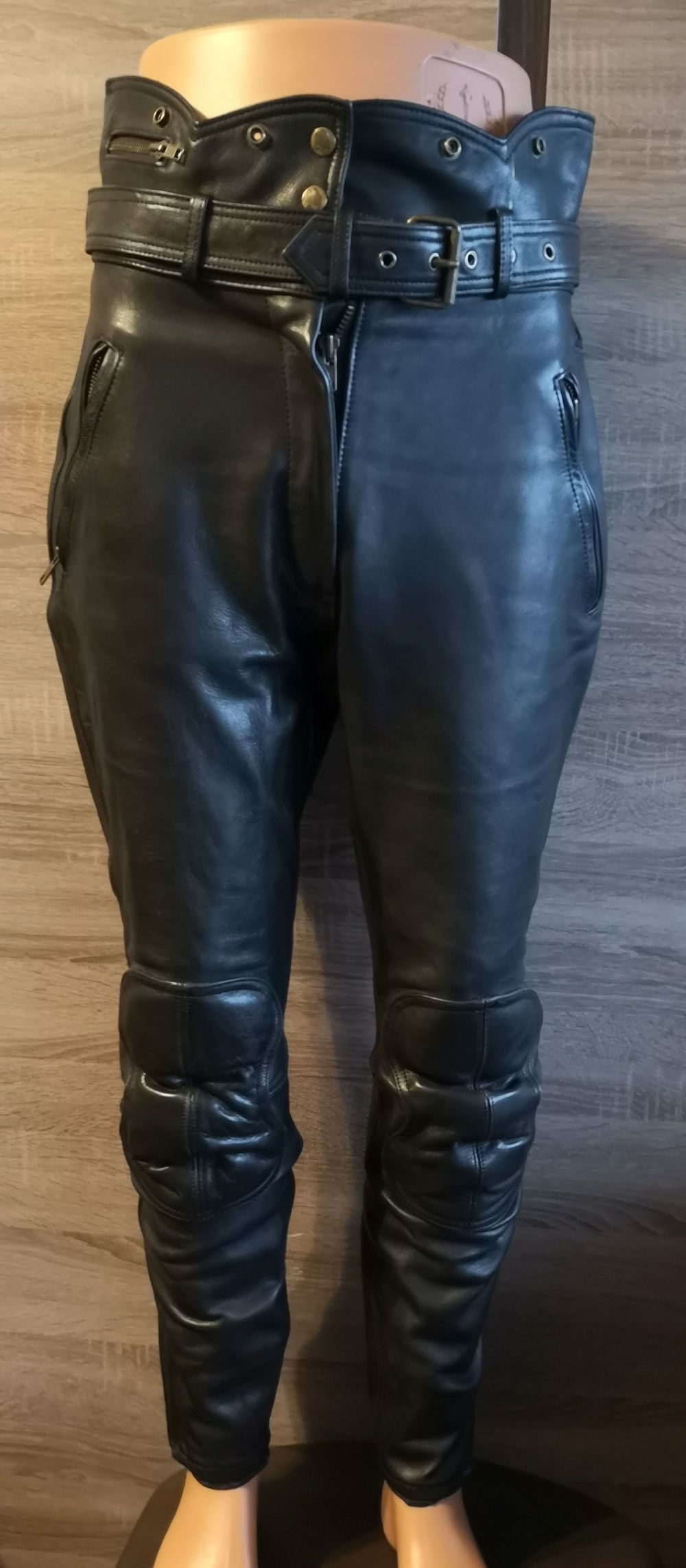 image of Vintage Cowboy Motorcycle Biker Genue Leather Pants W30 L27 in Black, Men's