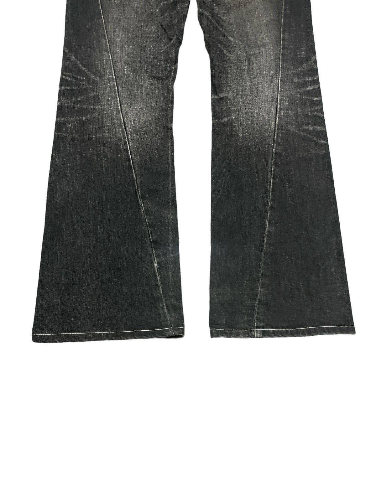 Japanese Brand FLARED🔥LEE RIDERS BLACK FADED TWIST DENIM PANT Size US 32 / EU 48 - 7 Thumbnail