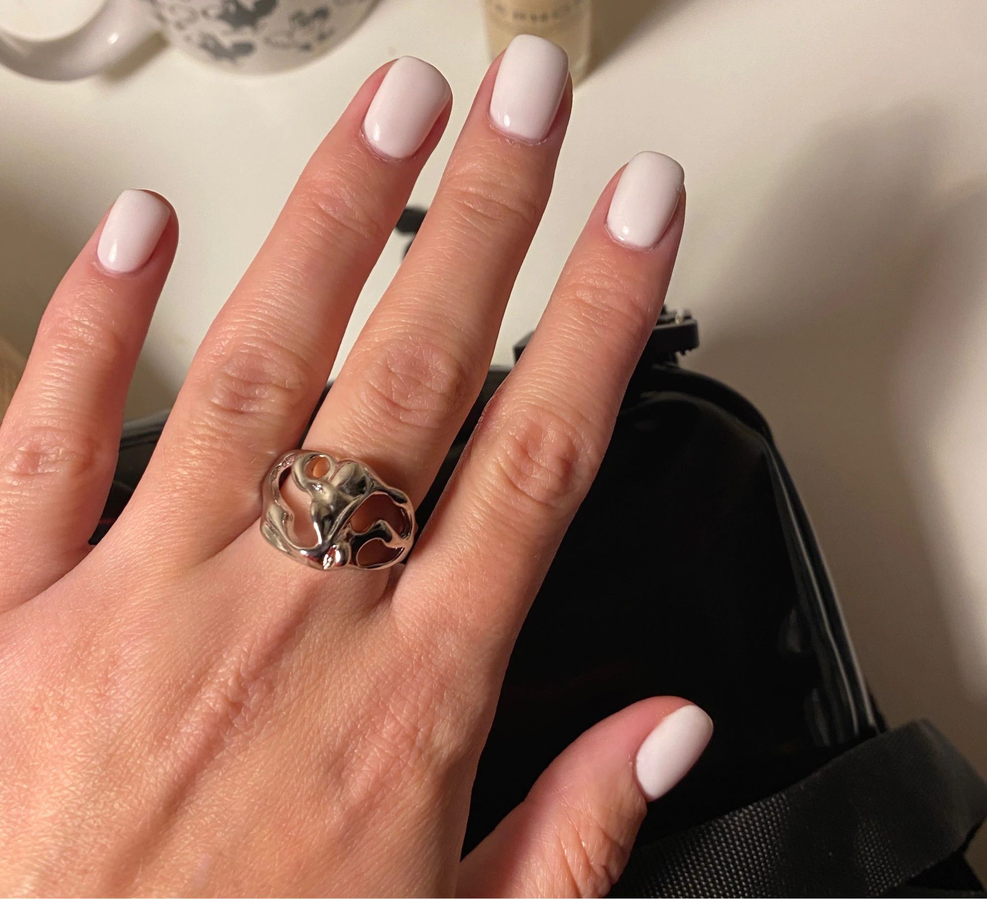 Jewelry Irregular Hollow Surface Bump Ring Size ONE SIZE - 6 Thumbnail