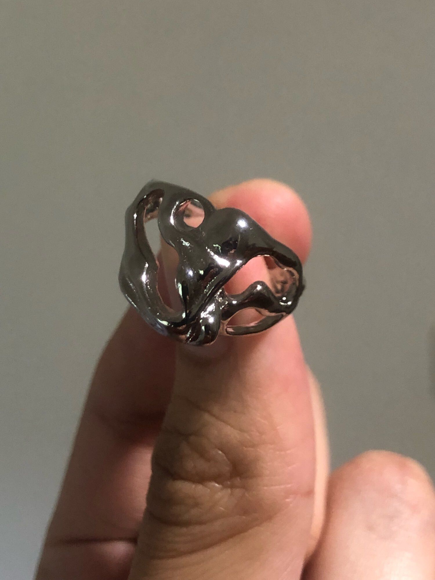 Jewelry Irregular Hollow Surface Bump Ring Size ONE SIZE - 7 Thumbnail