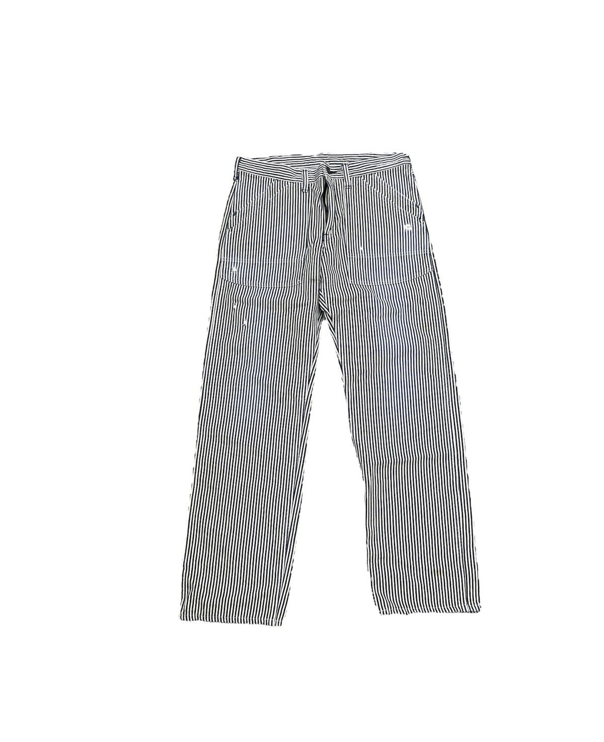 image of Distressed Denim x Lee Hickory Workers Denim Distressed in Hickory Stripe, Men's (Size 34)