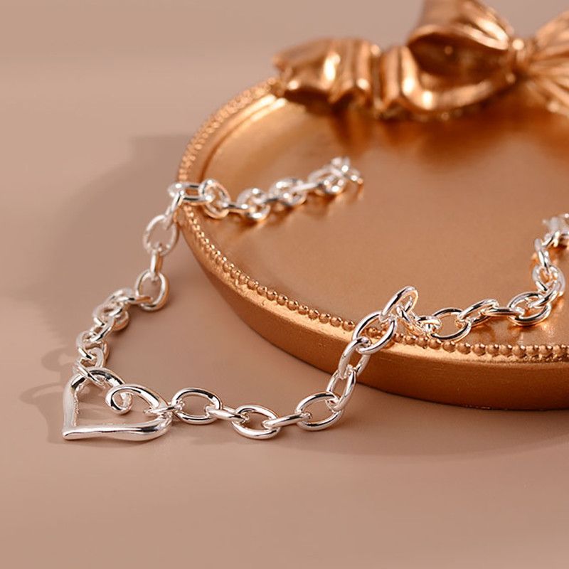 Jewelry Hollow Love Heart Bracelet Size ONE SIZE - 4 Thumbnail