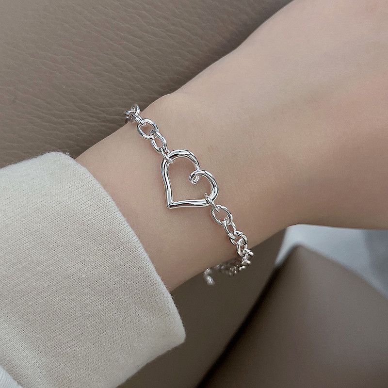 Jewelry Hollow Love Heart Bracelet Size ONE SIZE - 3 Thumbnail